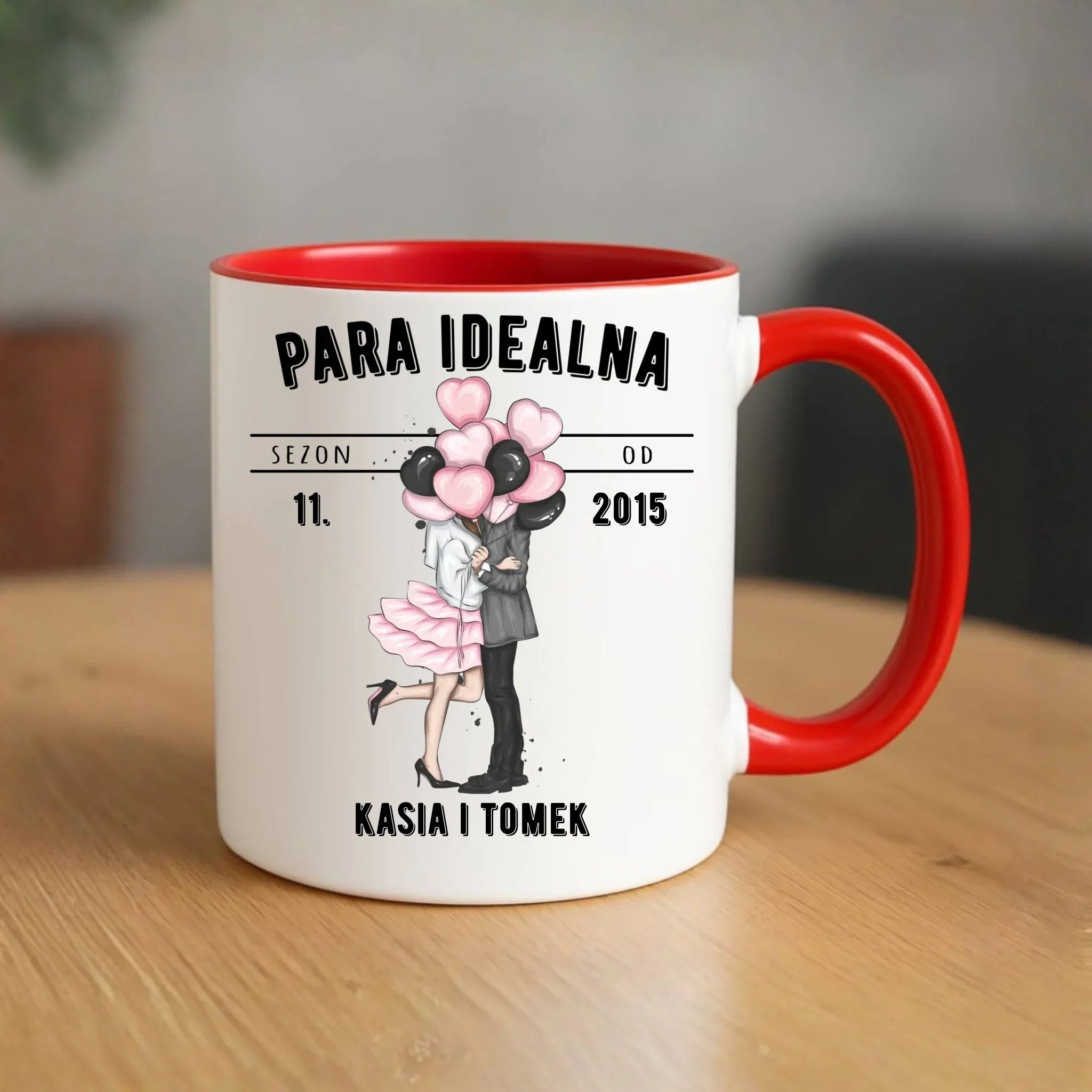 Kubek dla par na rocznicę - Para idealna - personalizowany W11 - StoryCups.pl
