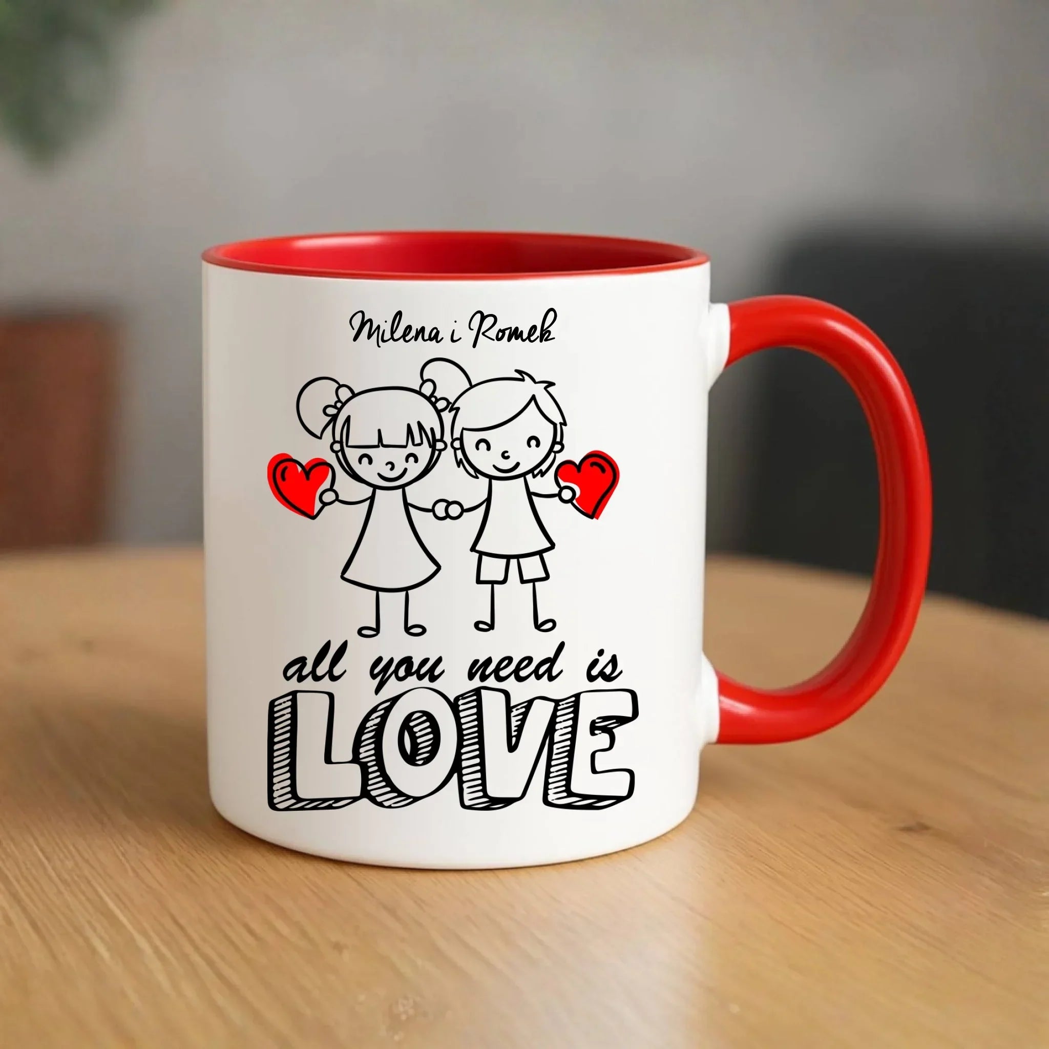 Kubek dla par - All You need is love - personalizowany W13 - StoryCups.pl