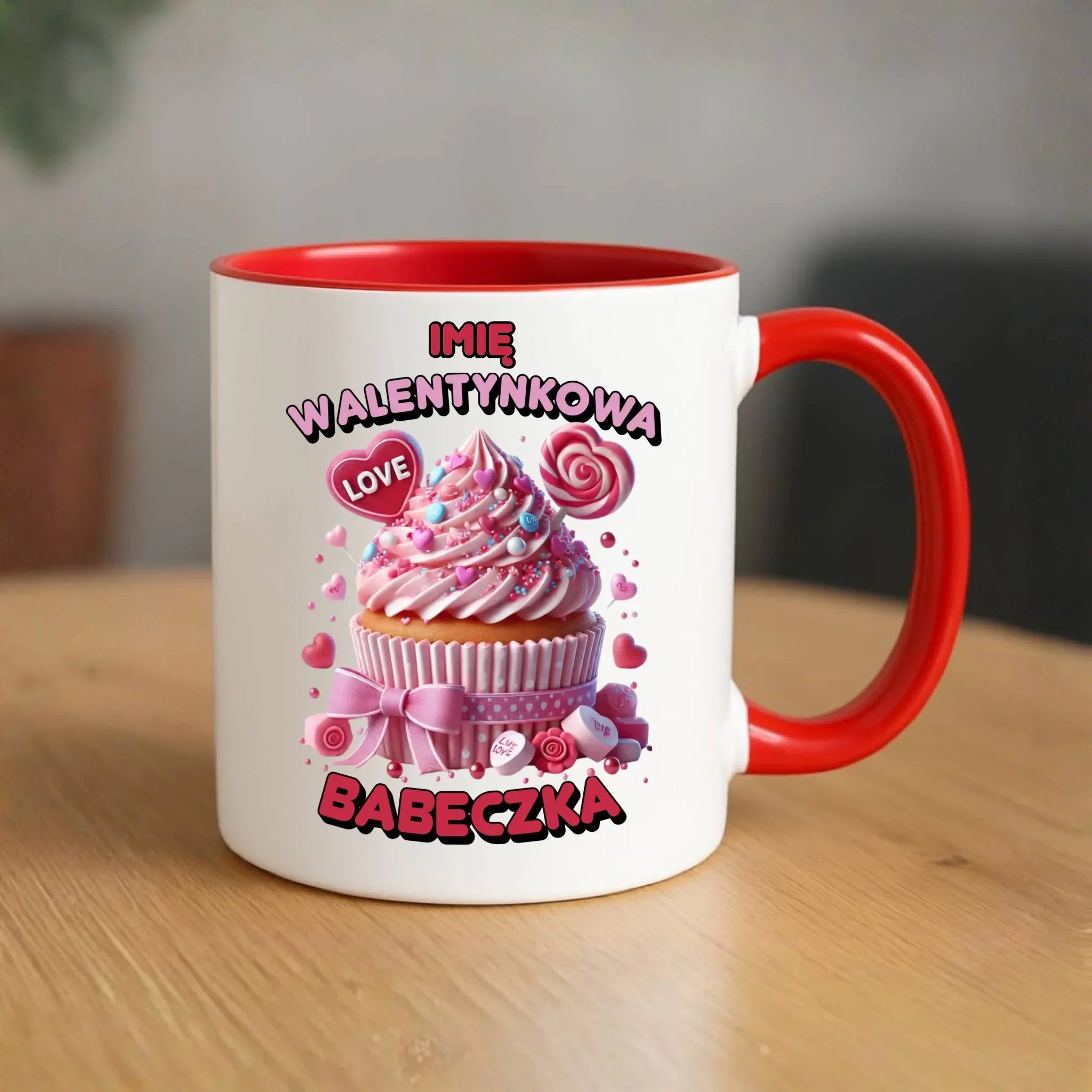 Kubek na Walentynki - Walentynkowa Babeczka - personalizowany W21 - StoryCups.pl