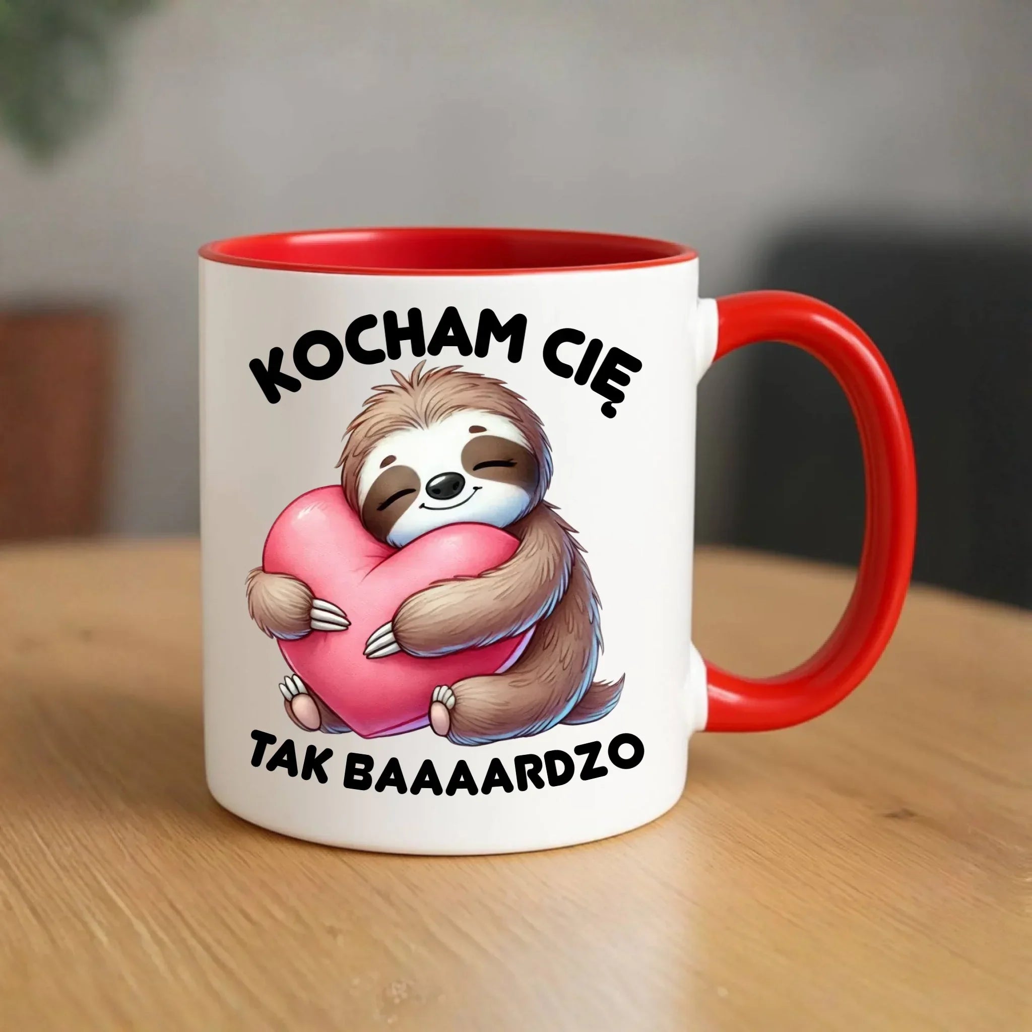Kubek - Leniwiec Kocham Cię tak baaaardzo W16 - StoryCups.pl