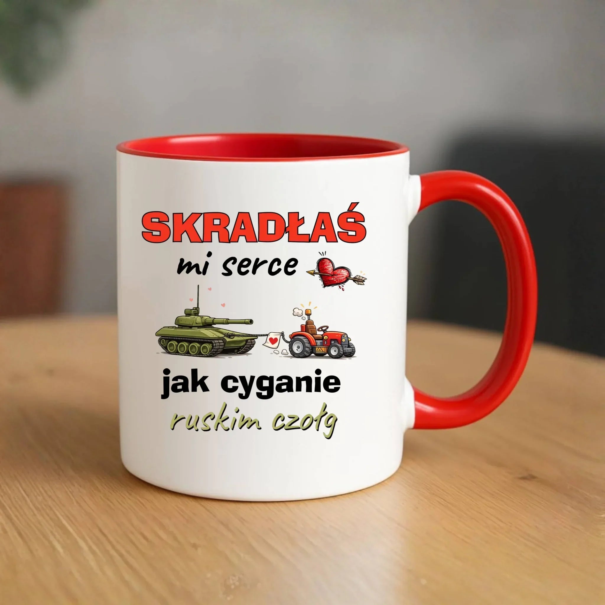 Kubek - Skradłaś mi serce jak cyganie ruskim czołg W76 - StoryCups.pl