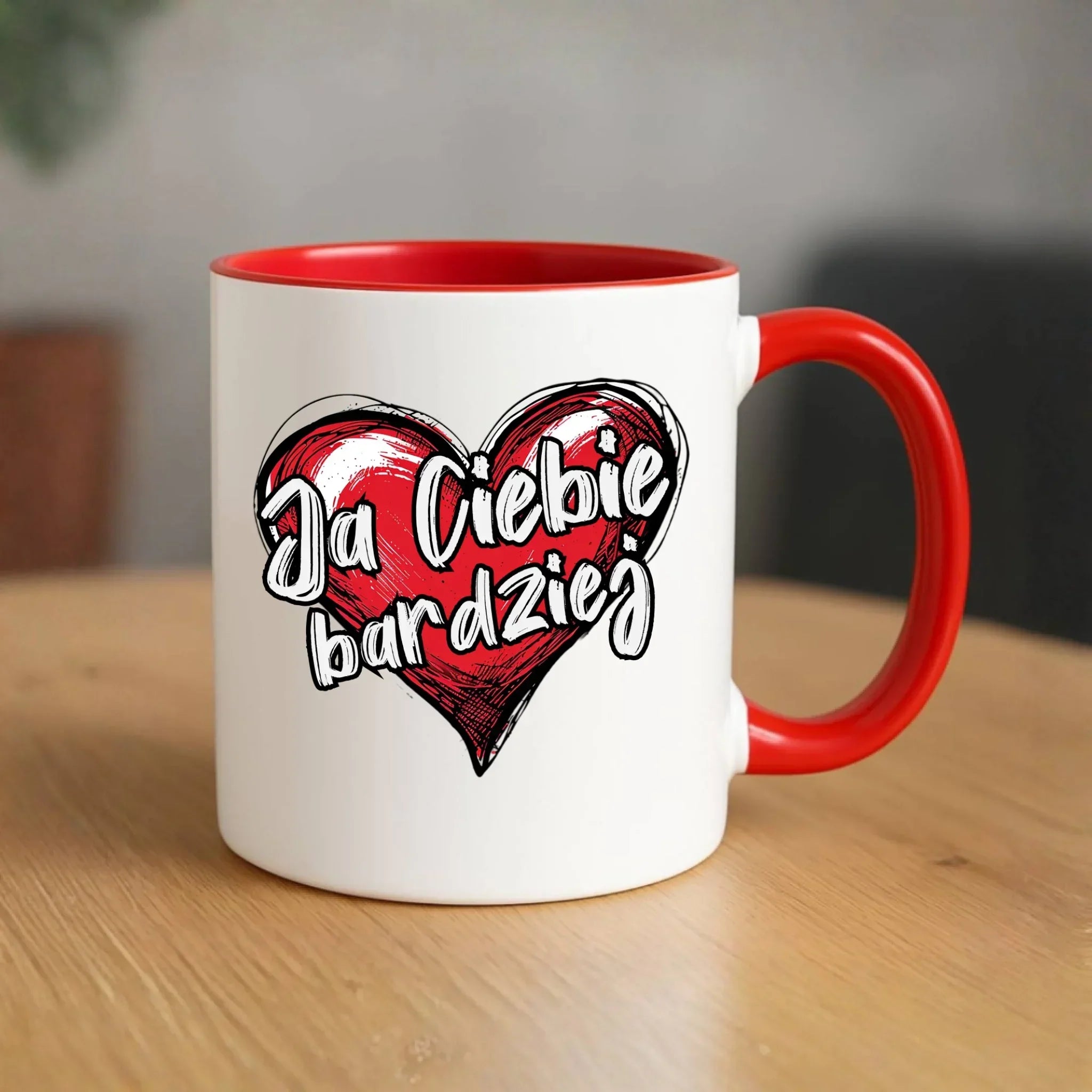 Kubek dla par - Serce Ja Ciebie bardziej W84 - StoryCups.pl