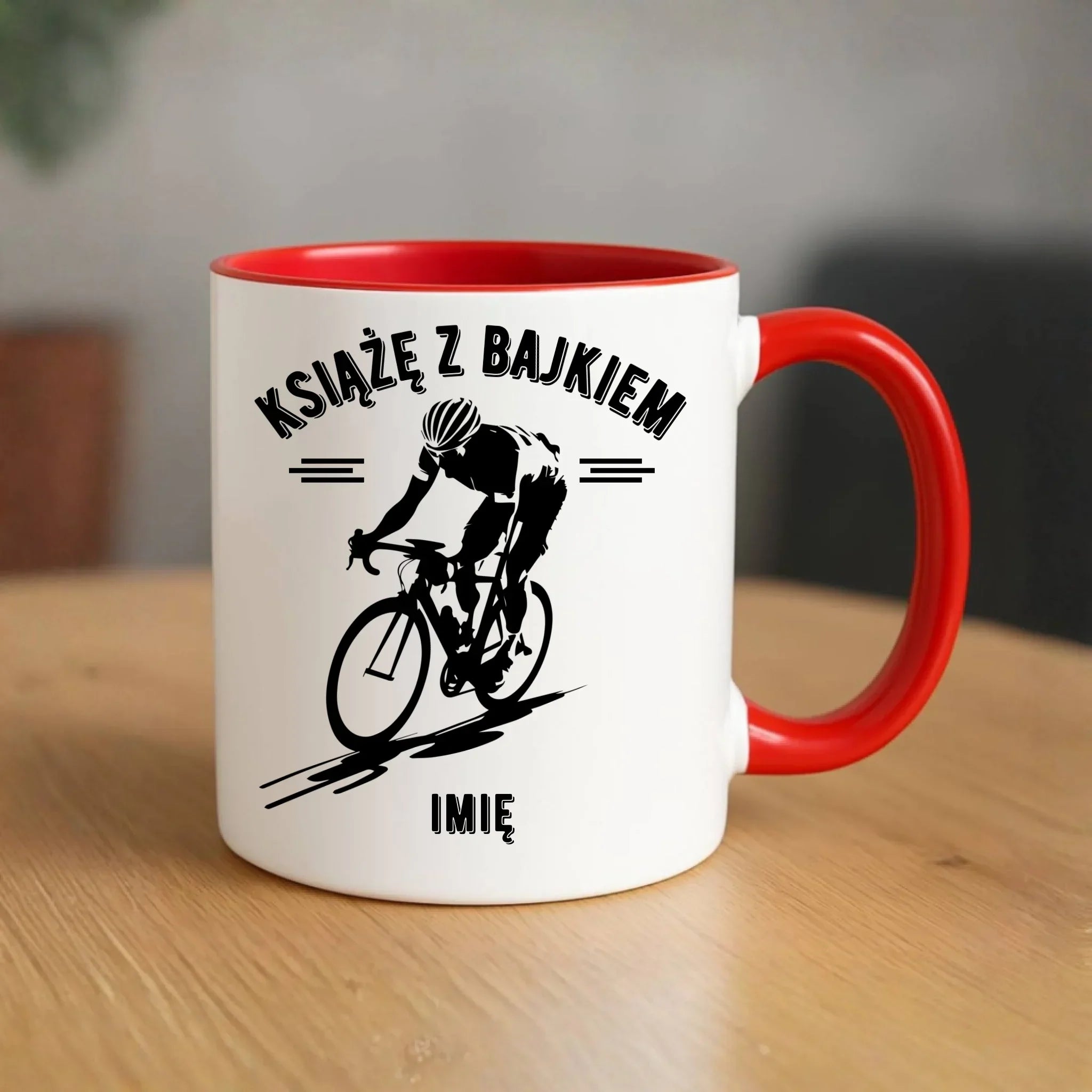 Kubek dla rowerzysty - Książę z bajkiem - personalizowany HR01 - StoryCups.pl