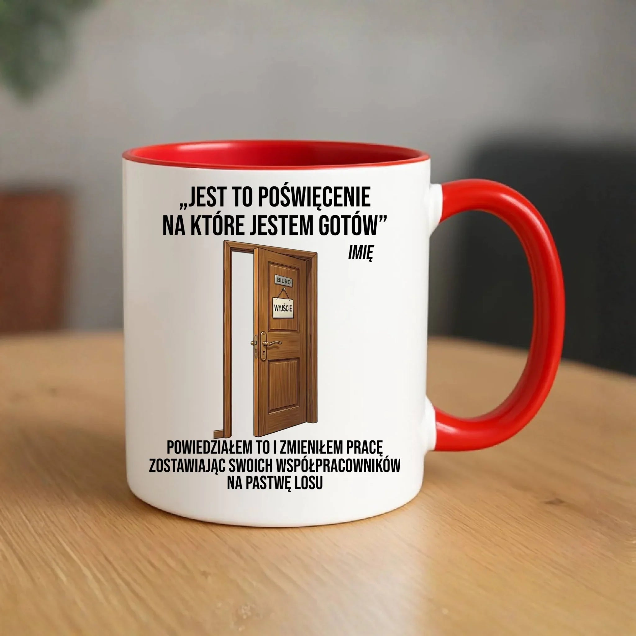 Kubek na odejście z pracy - Poświęcenie, na które jestem gotów - personalizowany OP02 - StoryCups.pl