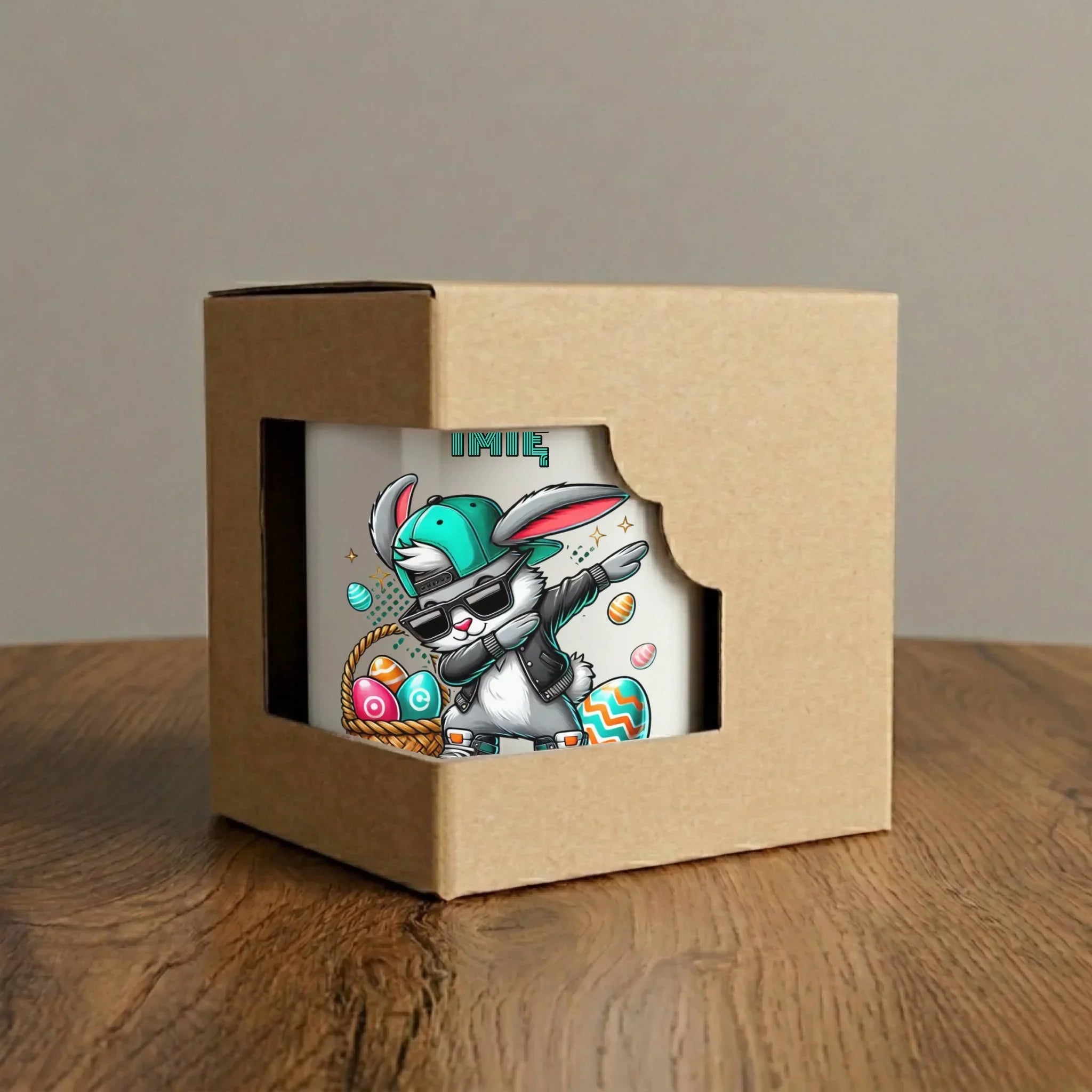 Kubek na Wielkanoc - Zajączek Dab dance - personalizowany WN09 - StoryCups.pl