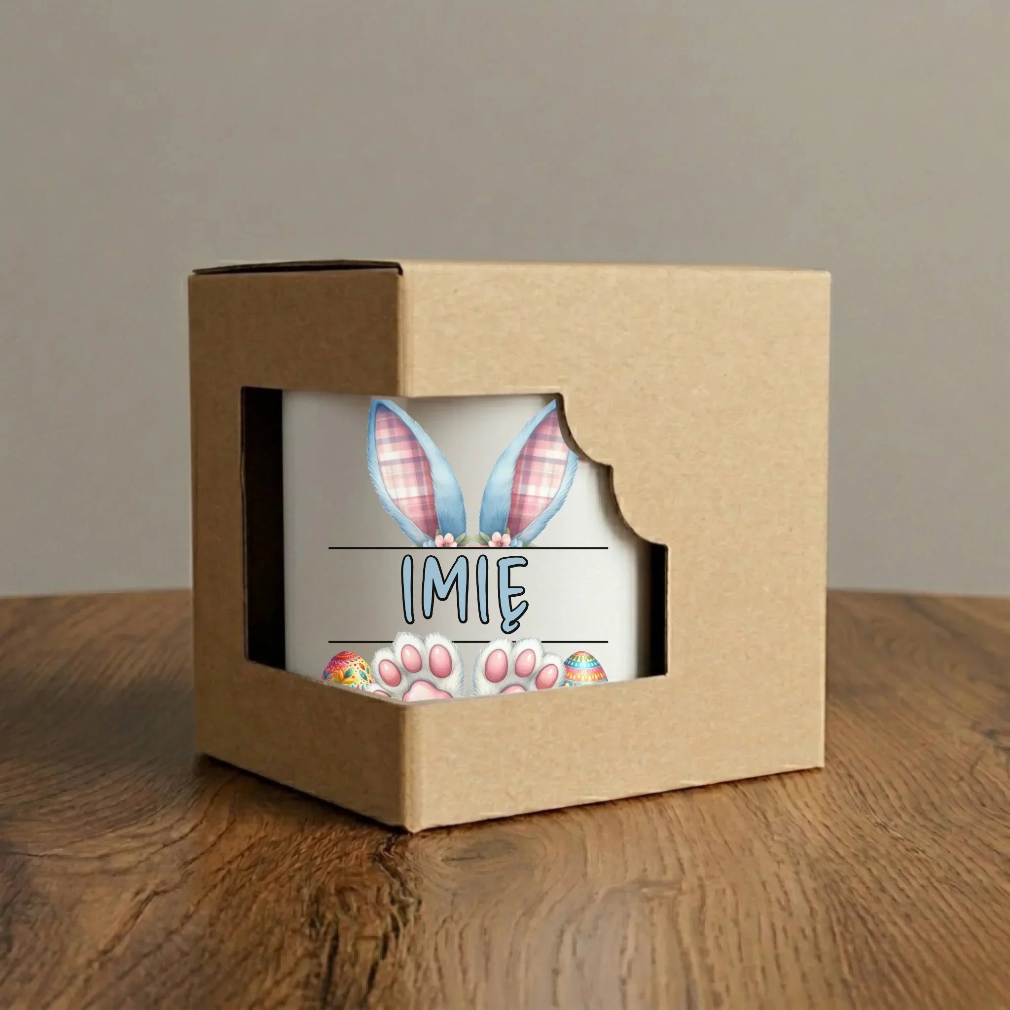 Kubek wielkanocny dla chłopca - Zajączek - personalizowany WN11 - StoryCups.pl