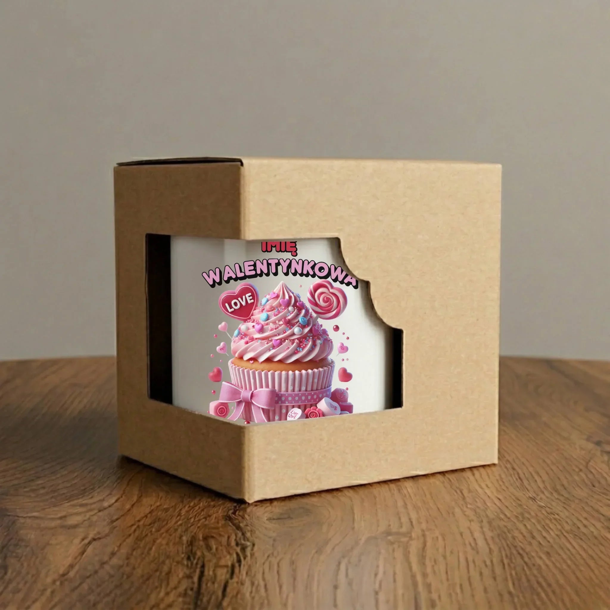 Kubek na Walentynki - Walentynkowa Babeczka - personalizowany W21 - StoryCups.pl