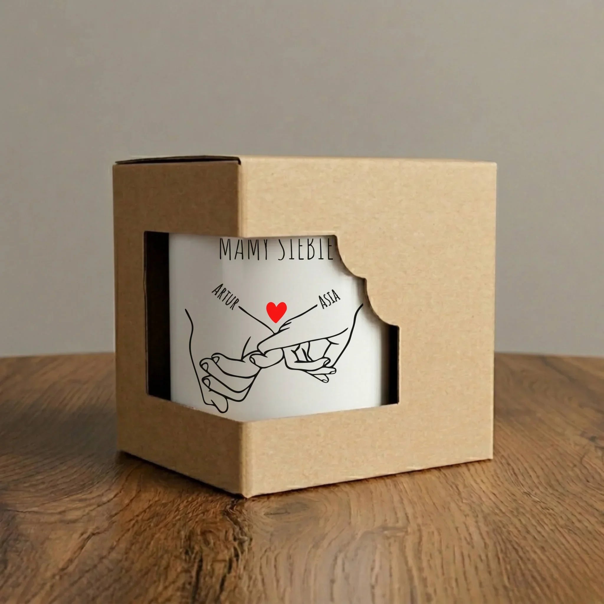 Kubek dla par - Zaplecione ręce mamy siebie mamy wszystko - personalizowany W63 - StoryCups.pl