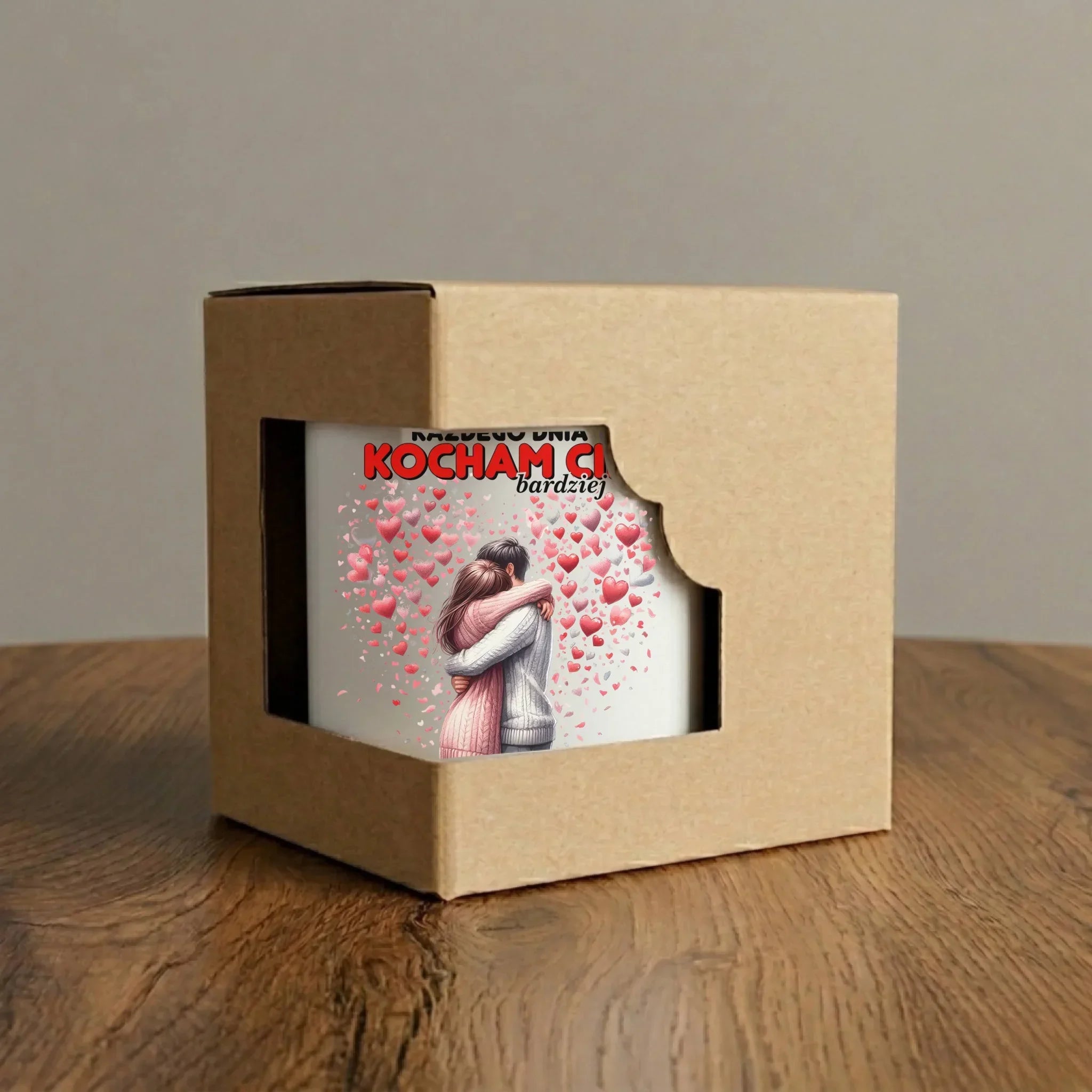 Kubek dla par - Każdego dnia kocham Cię bardziej - personalizowany W09 - StoryCups.pl