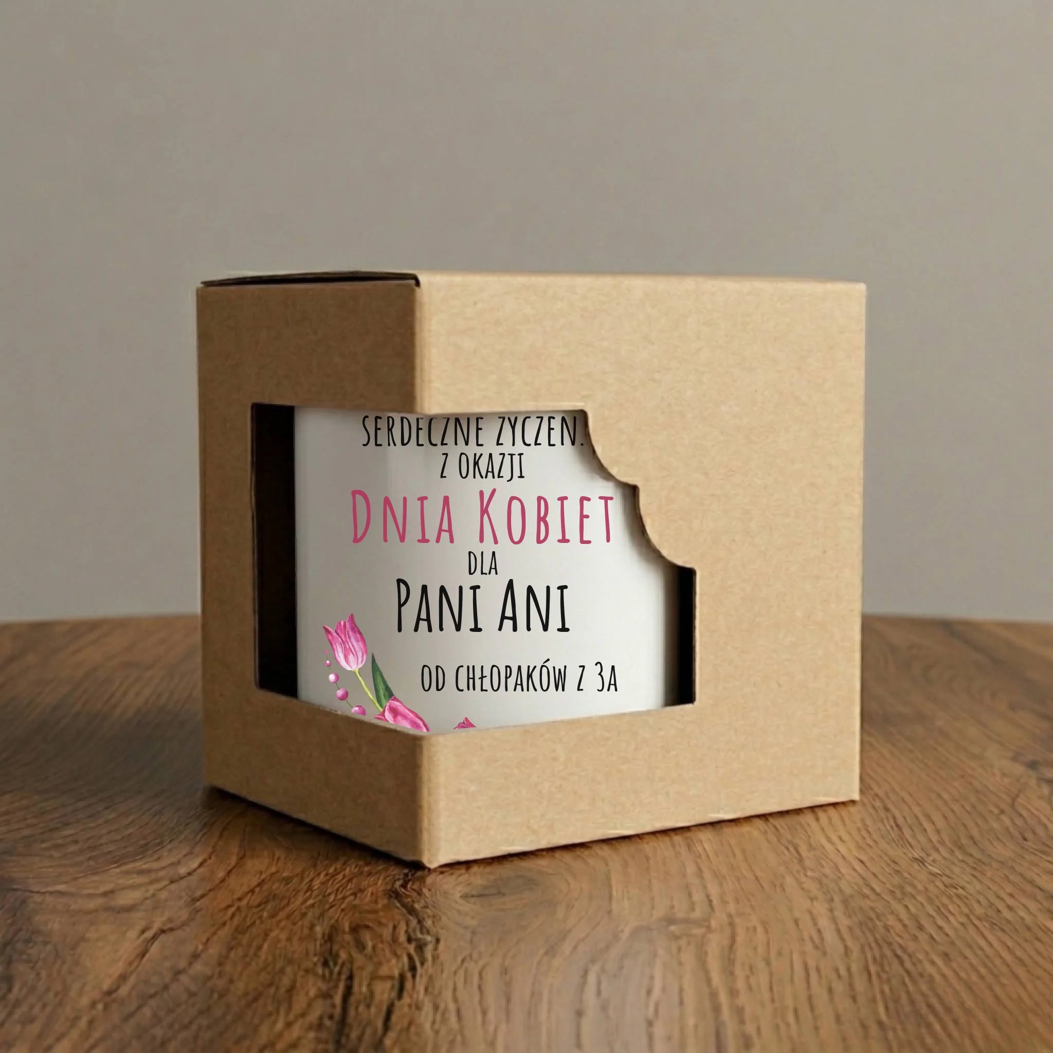 Kubek na Dzień Kobiet - Serdeczne życzenia - personalizowany DK01