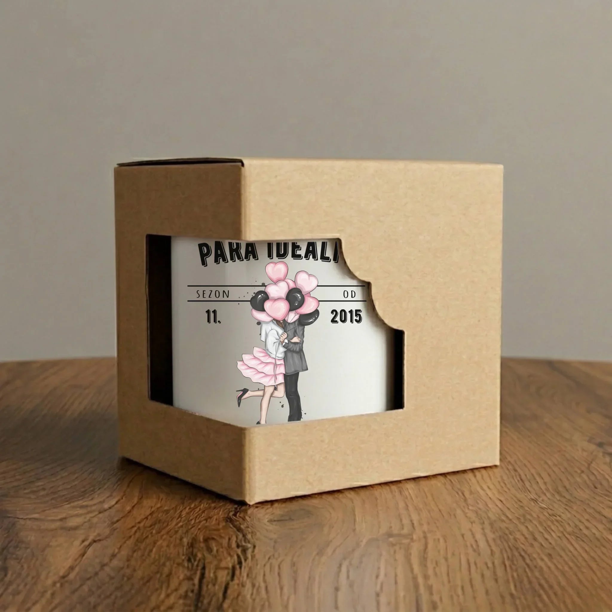 Kubek dla par na rocznicę - Para idealna - personalizowany W11 - StoryCups.pl