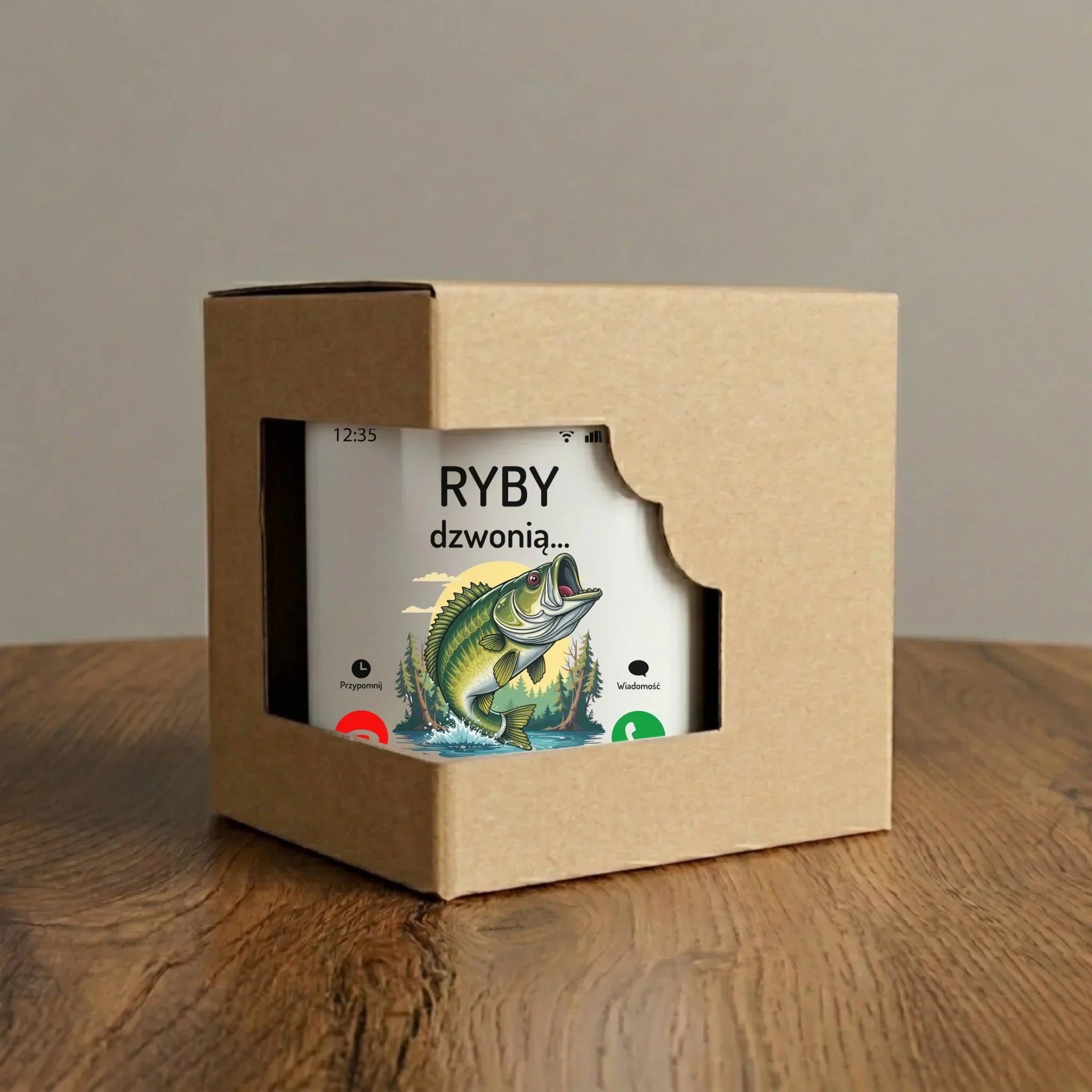 Kubek dla dziadka wędkarza - Ryby dzwonią muszę iść D37 - StoryCups.pl