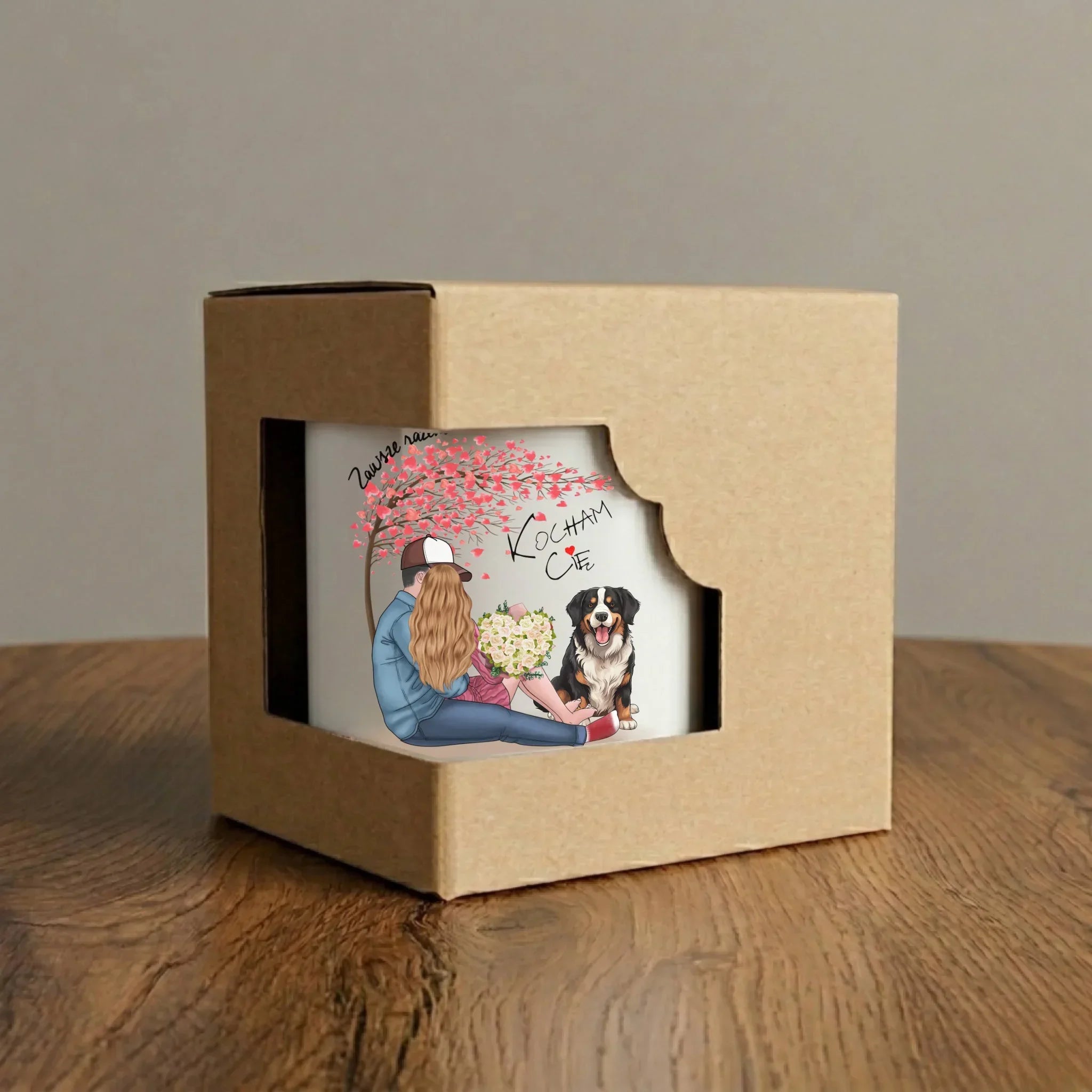Kubek dla par + Berneńczyk - Zawsze razem - personalizowany W04A - StoryCups.pl