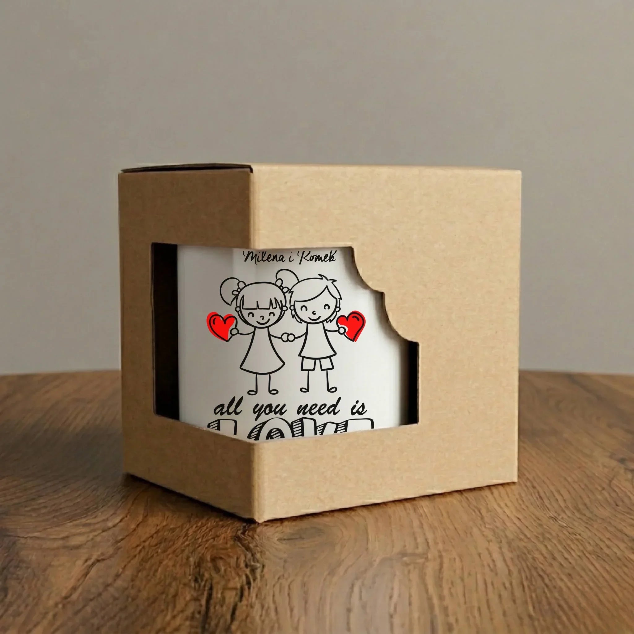 Kubek dla par - All You need is love - personalizowany W13 - StoryCups.pl