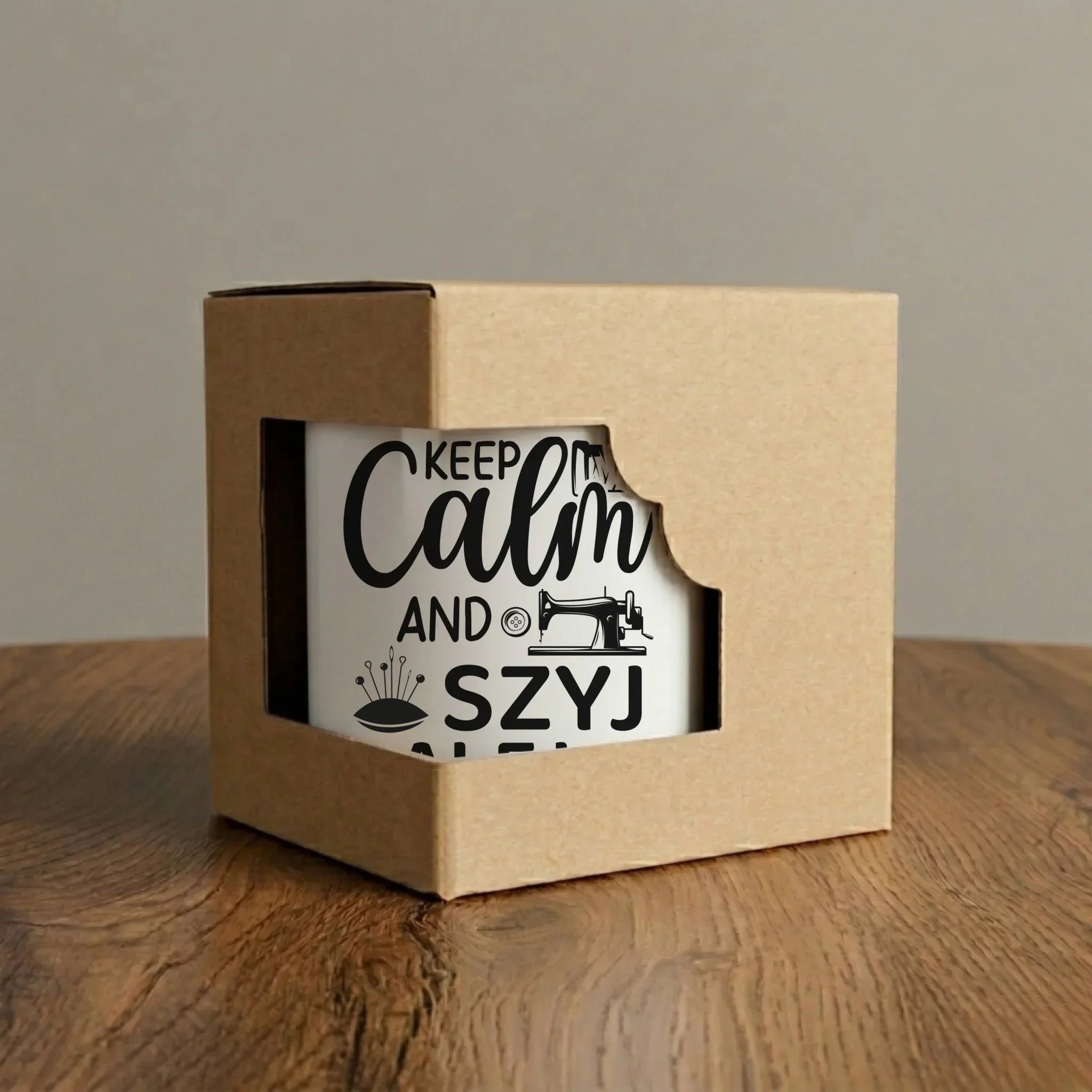 Kubek szyciowy dla krawcowej – KEEP CALM and SZYJ DALEJ HS31 - StoryCups.pl