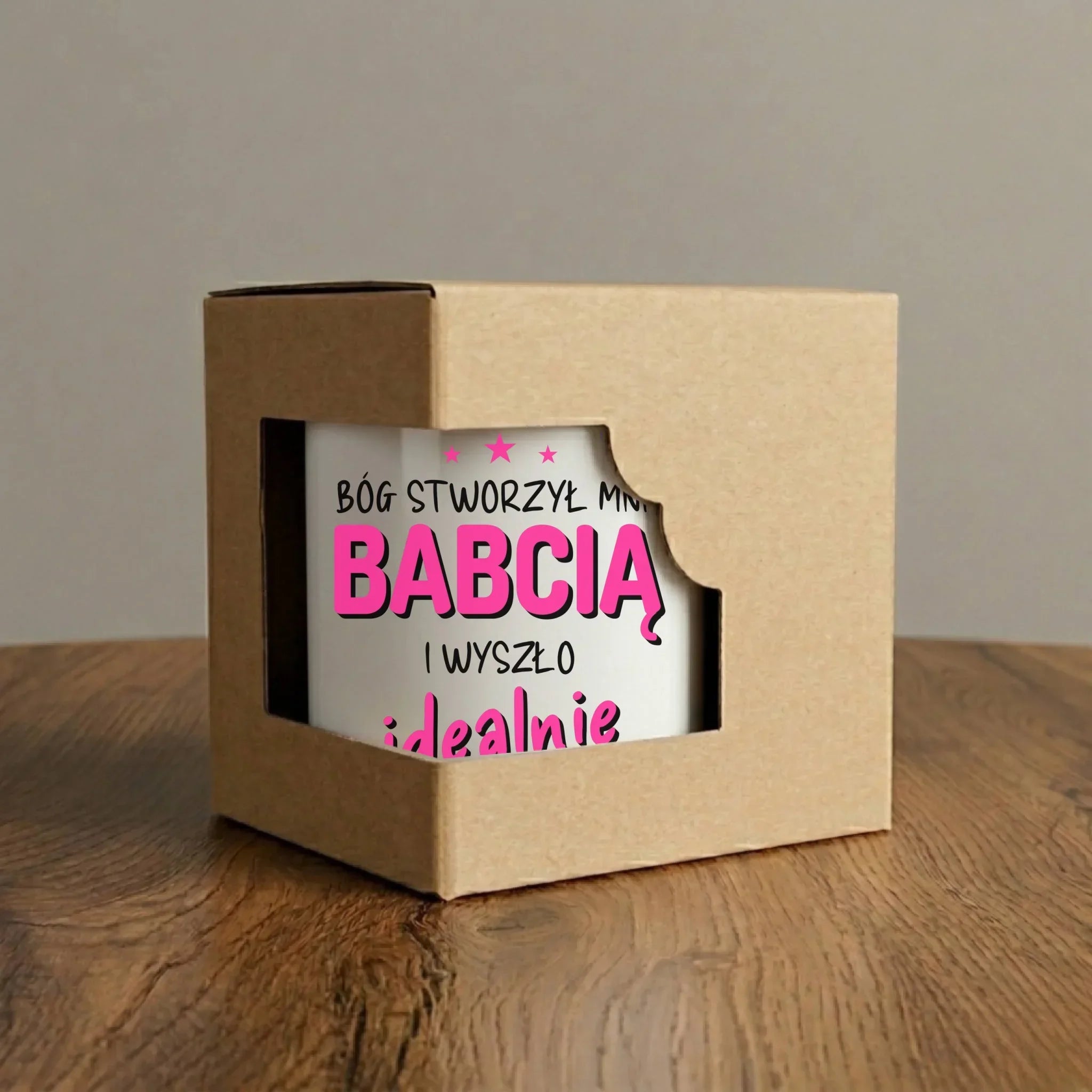 Kubek dla babci - Bóg stworzył mnie babcią i wyszło idealnie B08 - StoryCups.pl