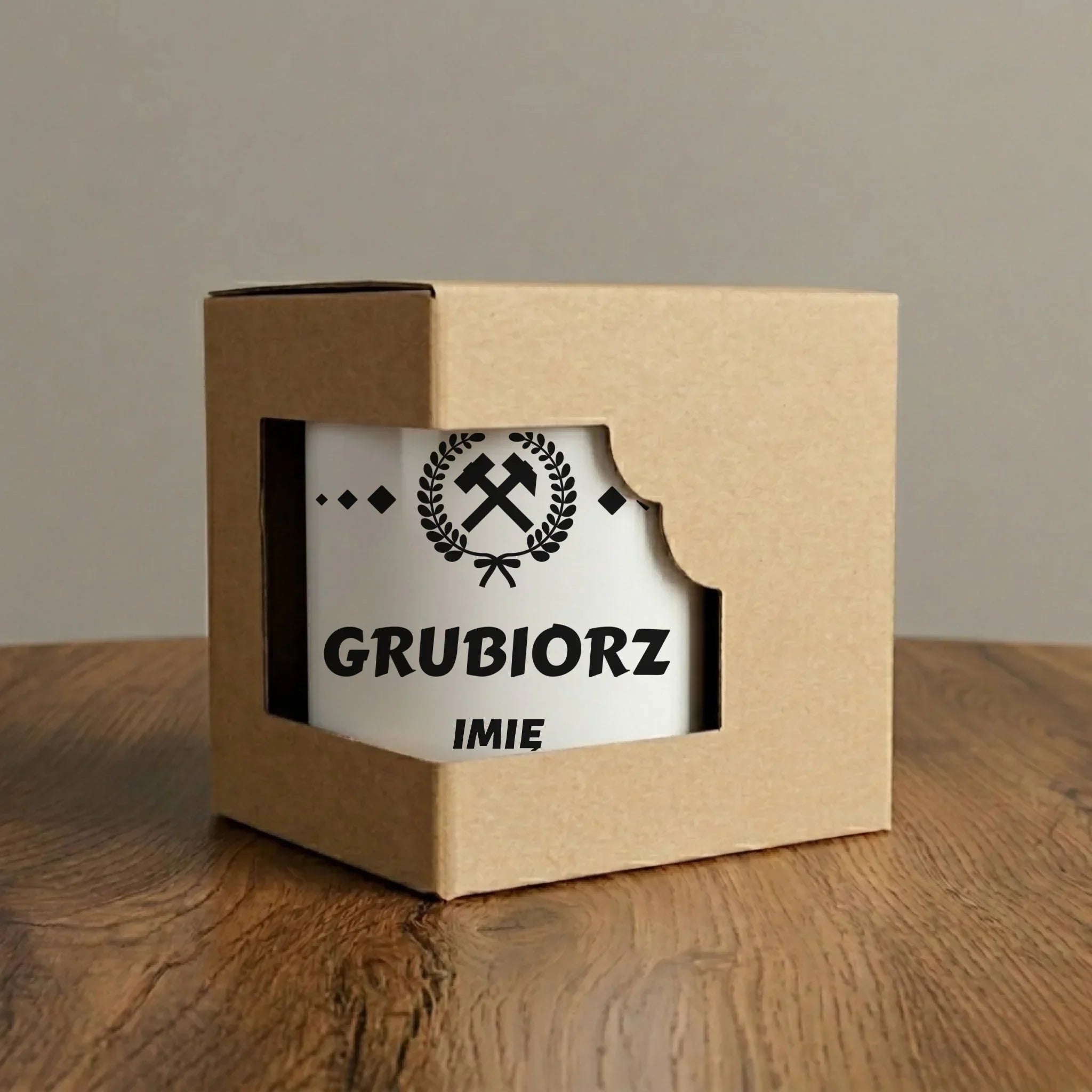 Kubek - prezent dla górnika - Grubiorz - personalizowany G03 - StoryCups.pl