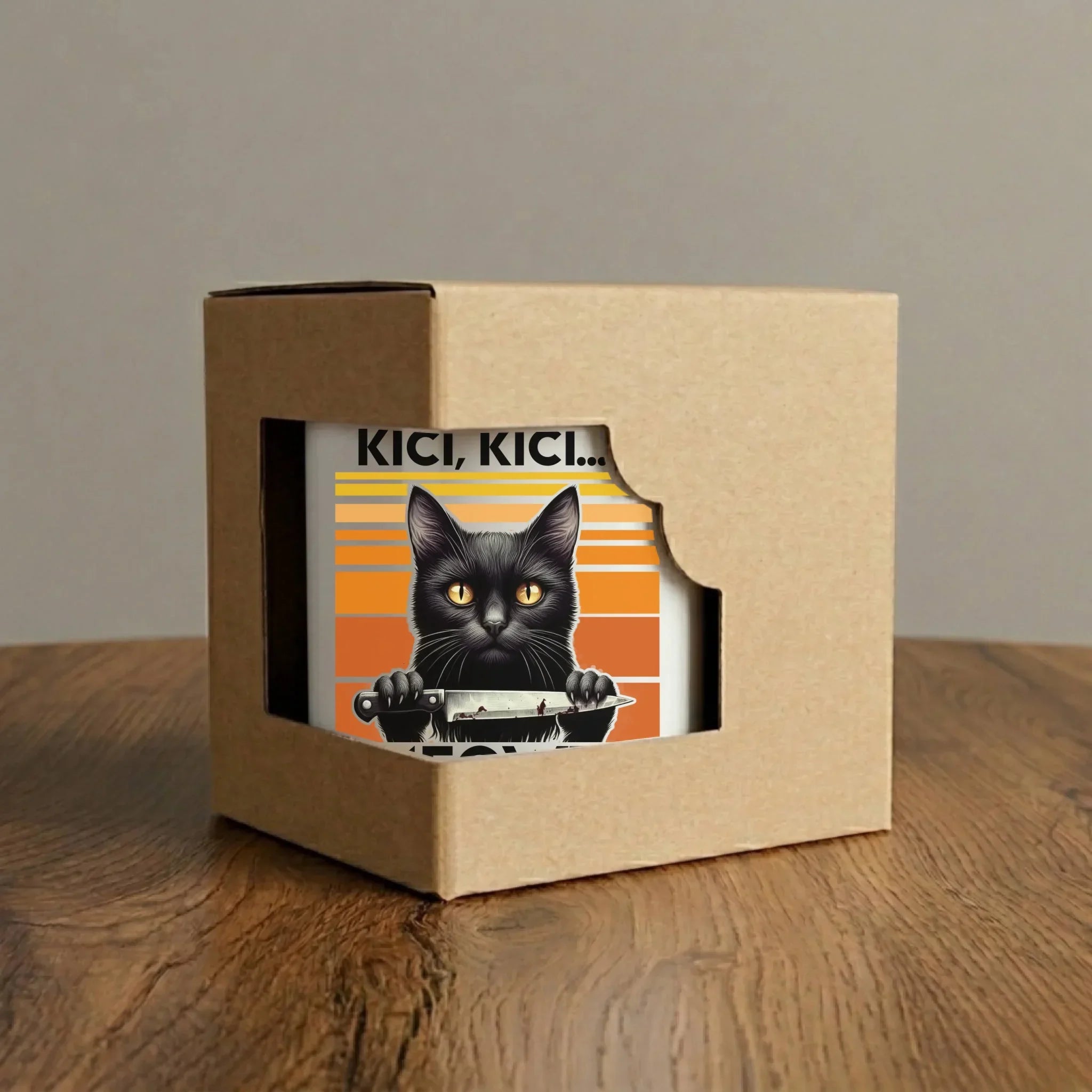Kubek - Kot z nożem - Kici, kici... MEOWT! HL17 - StoryCups.pl