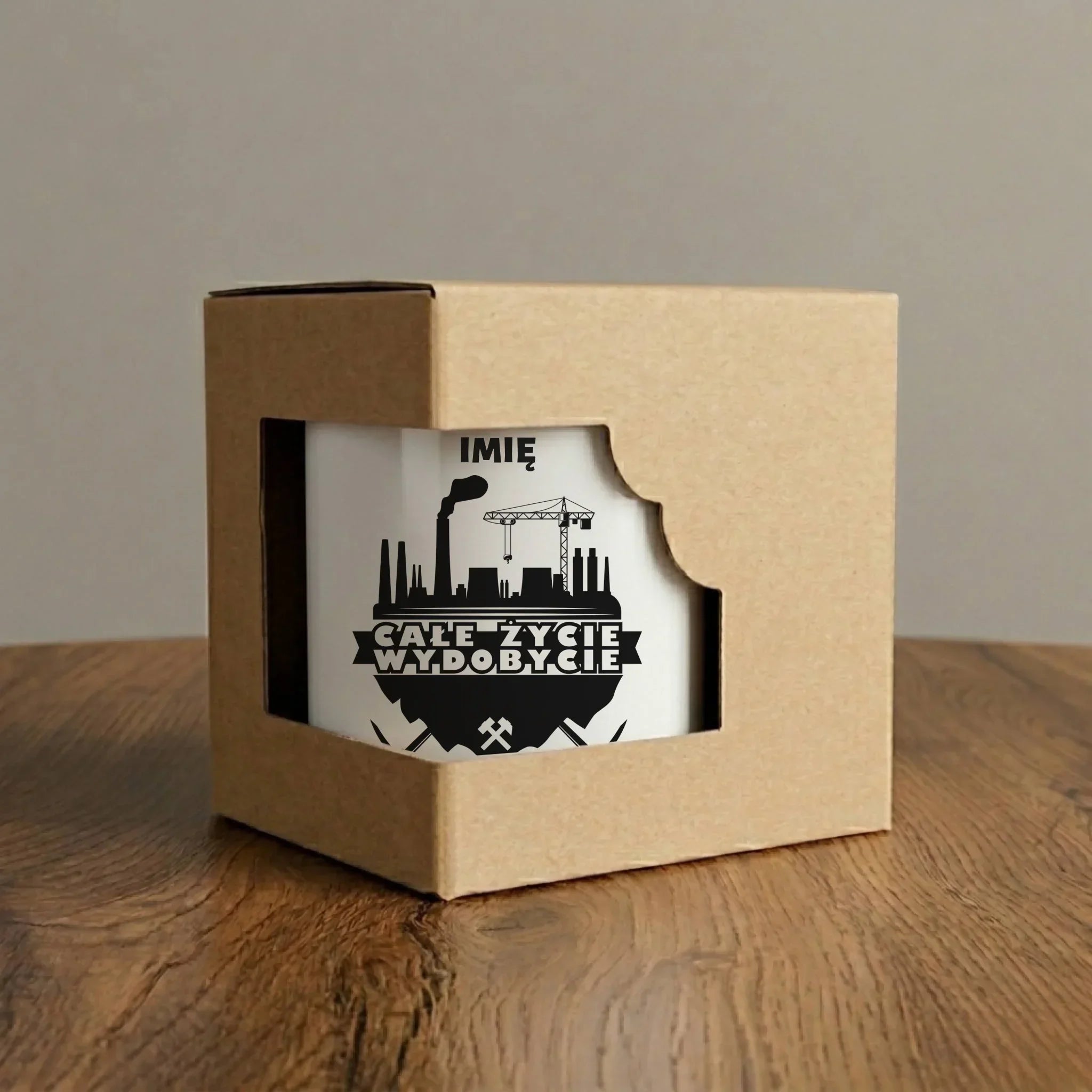 Kubek - prezent dla górnika - Całe życie wydobycie - personalizowany G09 - StoryCups.pl
