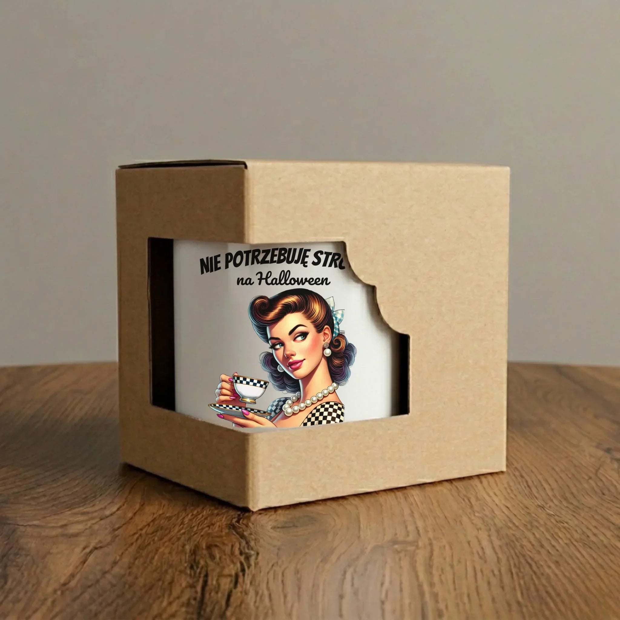 Kubek retro pin-up girl – Nie potrzebuję stroju na Halloween HL29 - StoryCups.pl