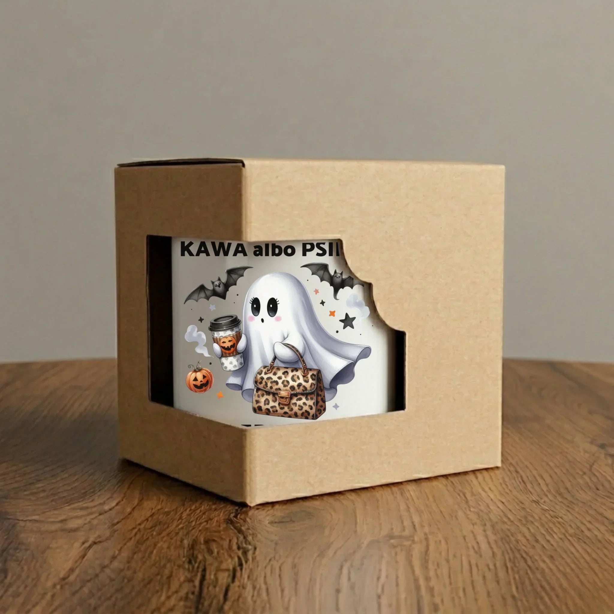 Kubek halloweenowy - Duch - Kawa albo psikus HL07 - StoryCups.pl