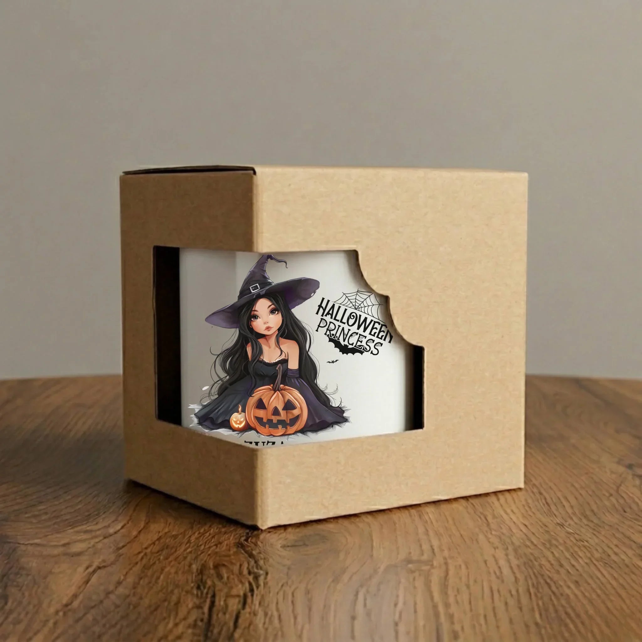 Kubek halloweenowy - Czarownica z dynią - personalizowany HL10 - StoryCups.pl