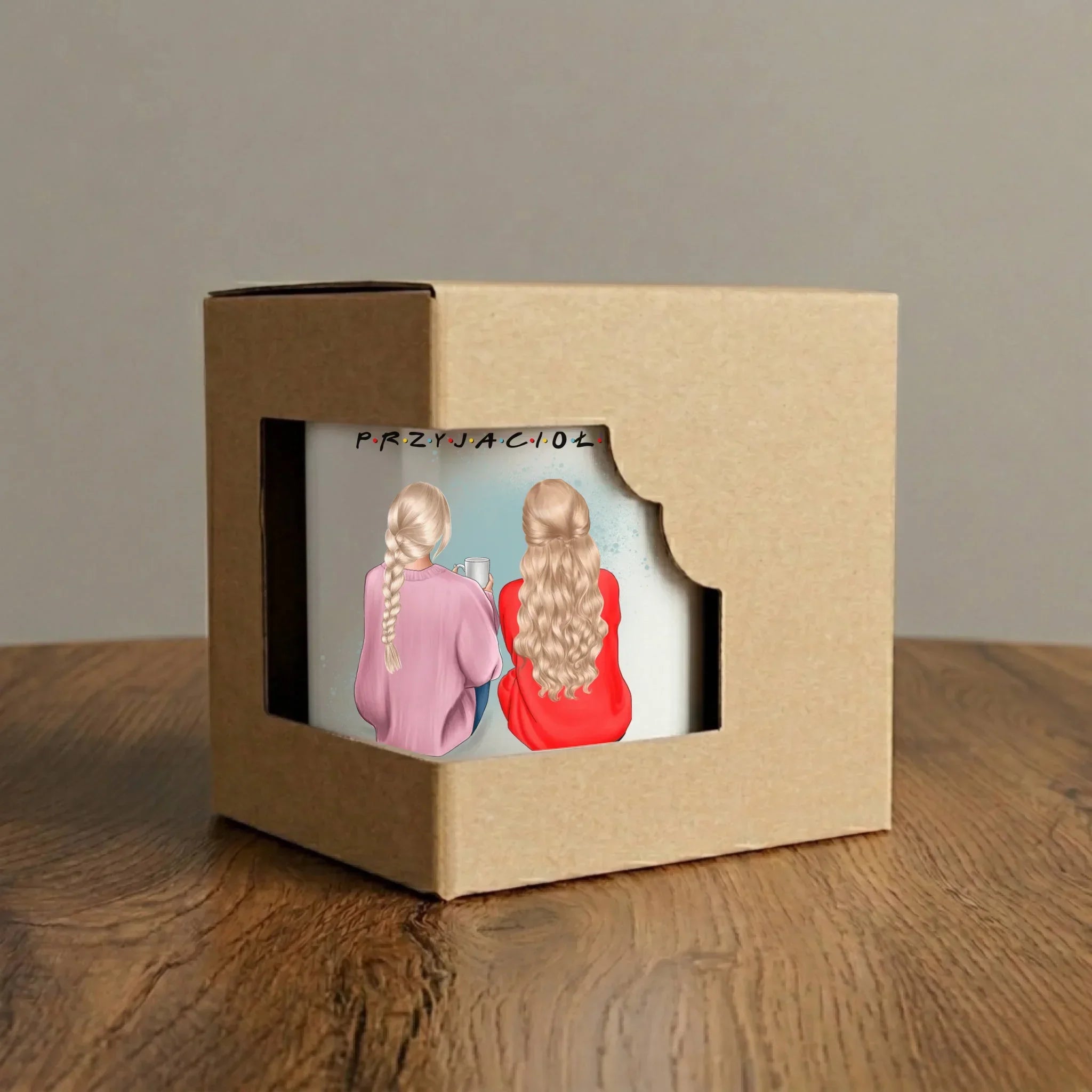 Kubek - prezent dla przyjaciółki - personalizowane postacie 2-4 osoby PR02