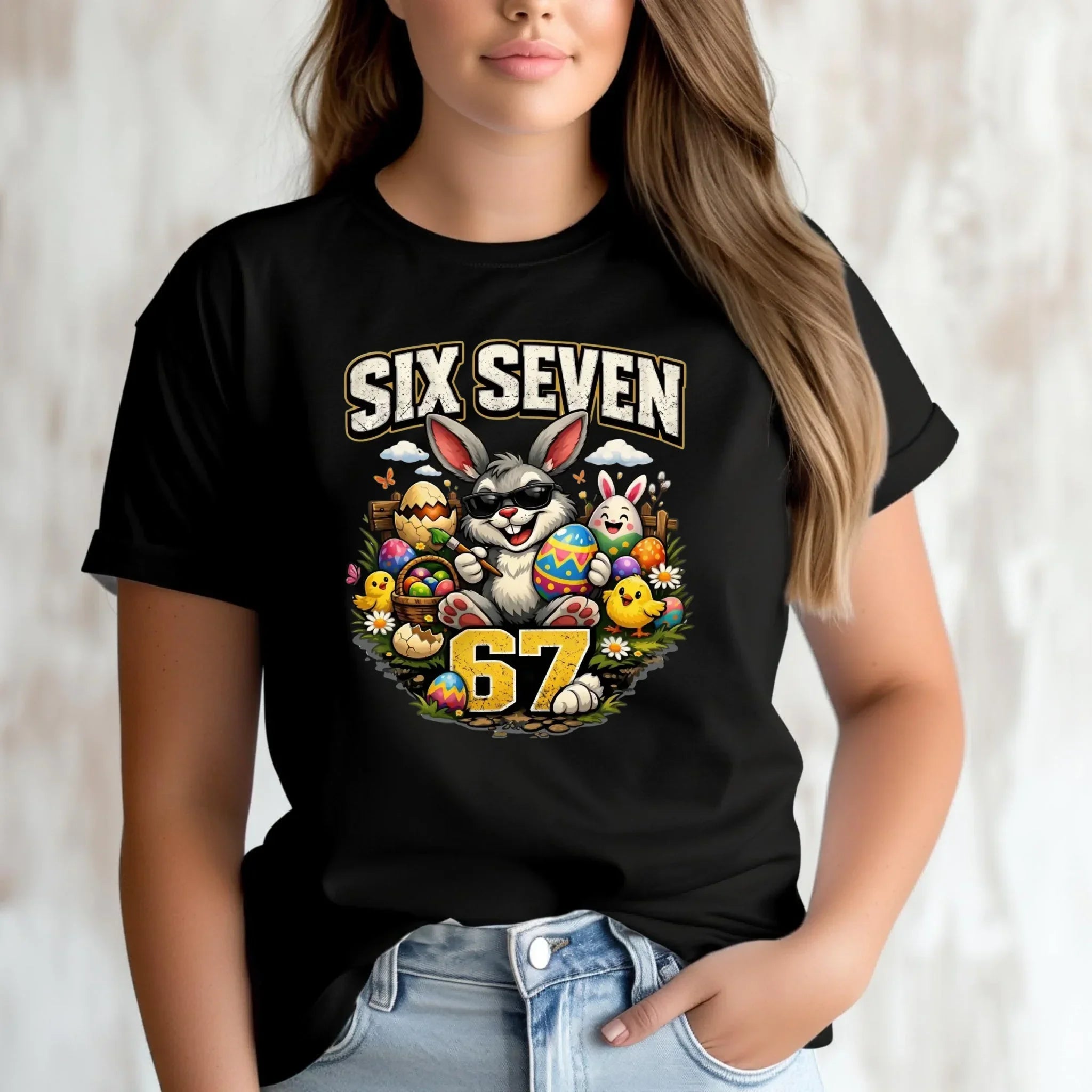 Koszulka damska wielkanocna - Zając Six Seven 67 WN10 - StoryCups.pl