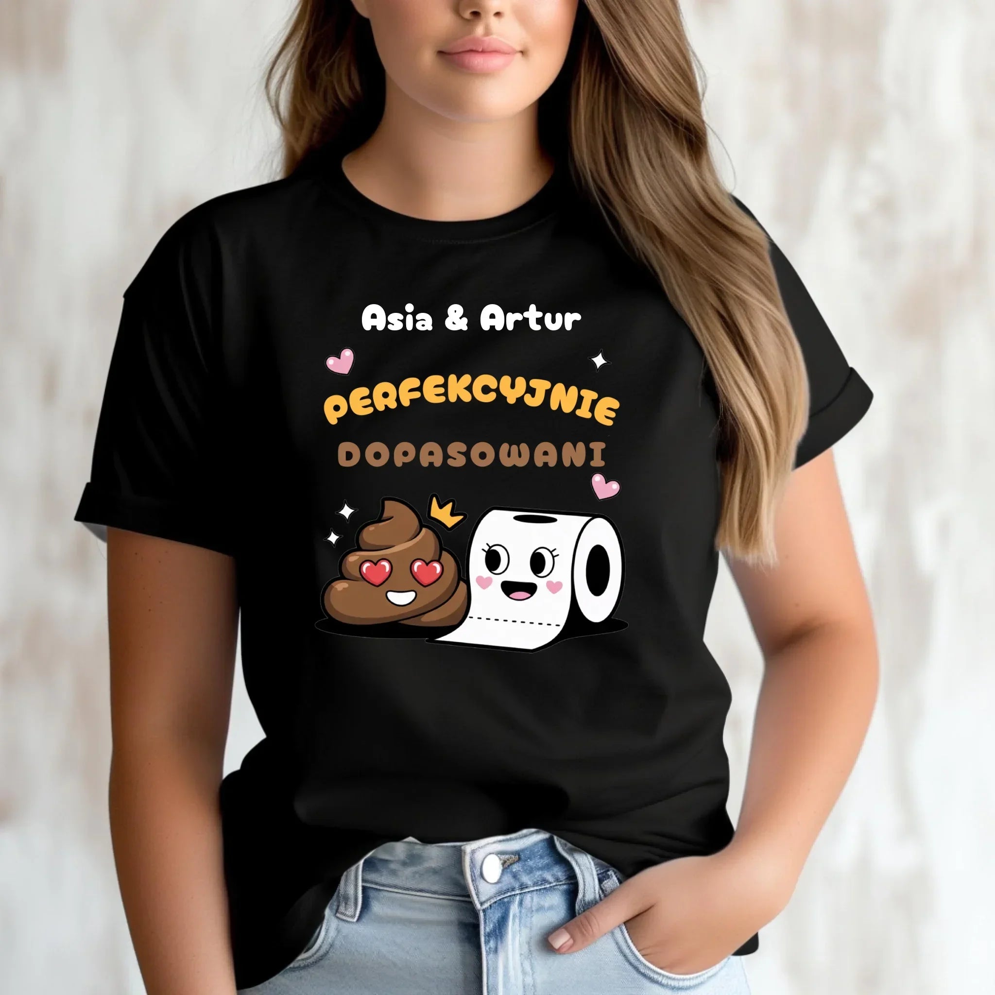 Koszulka damska - Perfekcyjnie dopasowani - personalizowana W81 - StoryCups.pl