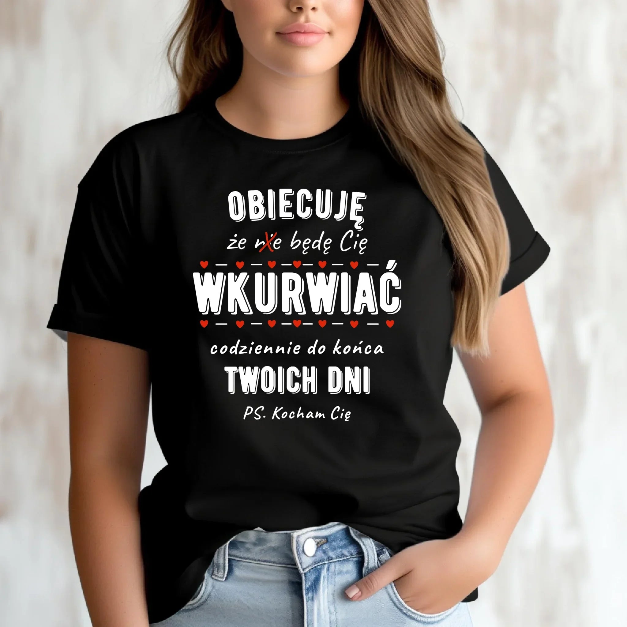 Koszulka damska - Obiecuję, że będę Cię wku*rwiać codziennie - bez cenzury W65 - StoryCups.pl