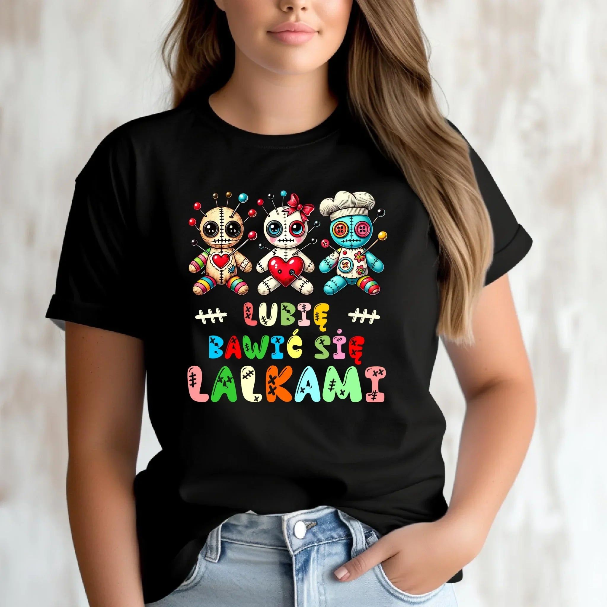 Koszulka damska - Voodoo Lubię bawić się lalkami W52 - StoryCups.pl