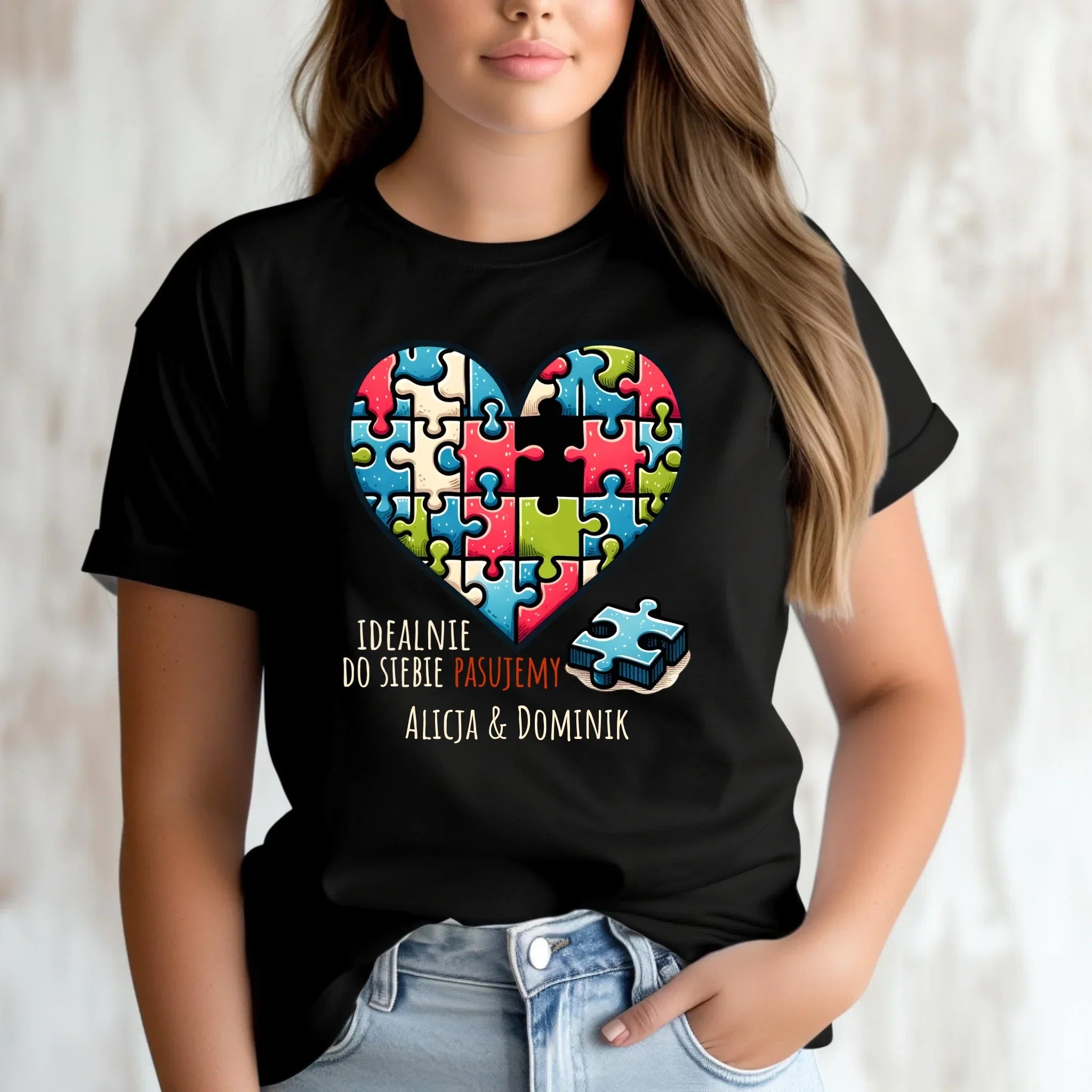 Koszulka damska - Idealnie do siebie pasujemy - personalizowana W44 - StoryCups.pl