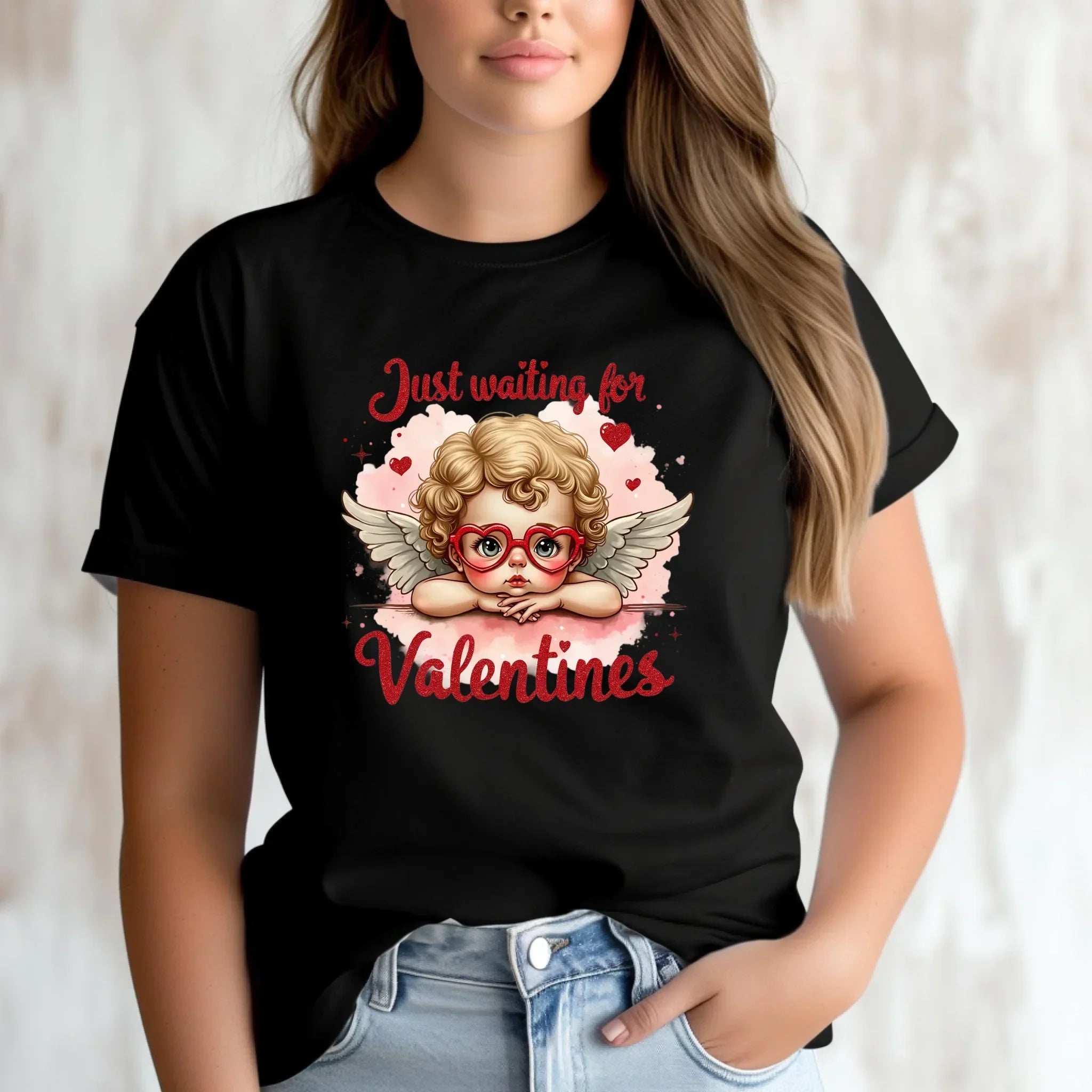 Koszulka damska na Walentynki - Just waiting for Valentines W24 - StoryCups.pl