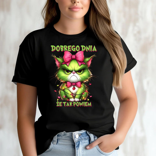Koszulka damska świąteczna - prezent dla niej - Grinch dobrego dnia, że tak powiem BN153 - StoryCups.pl