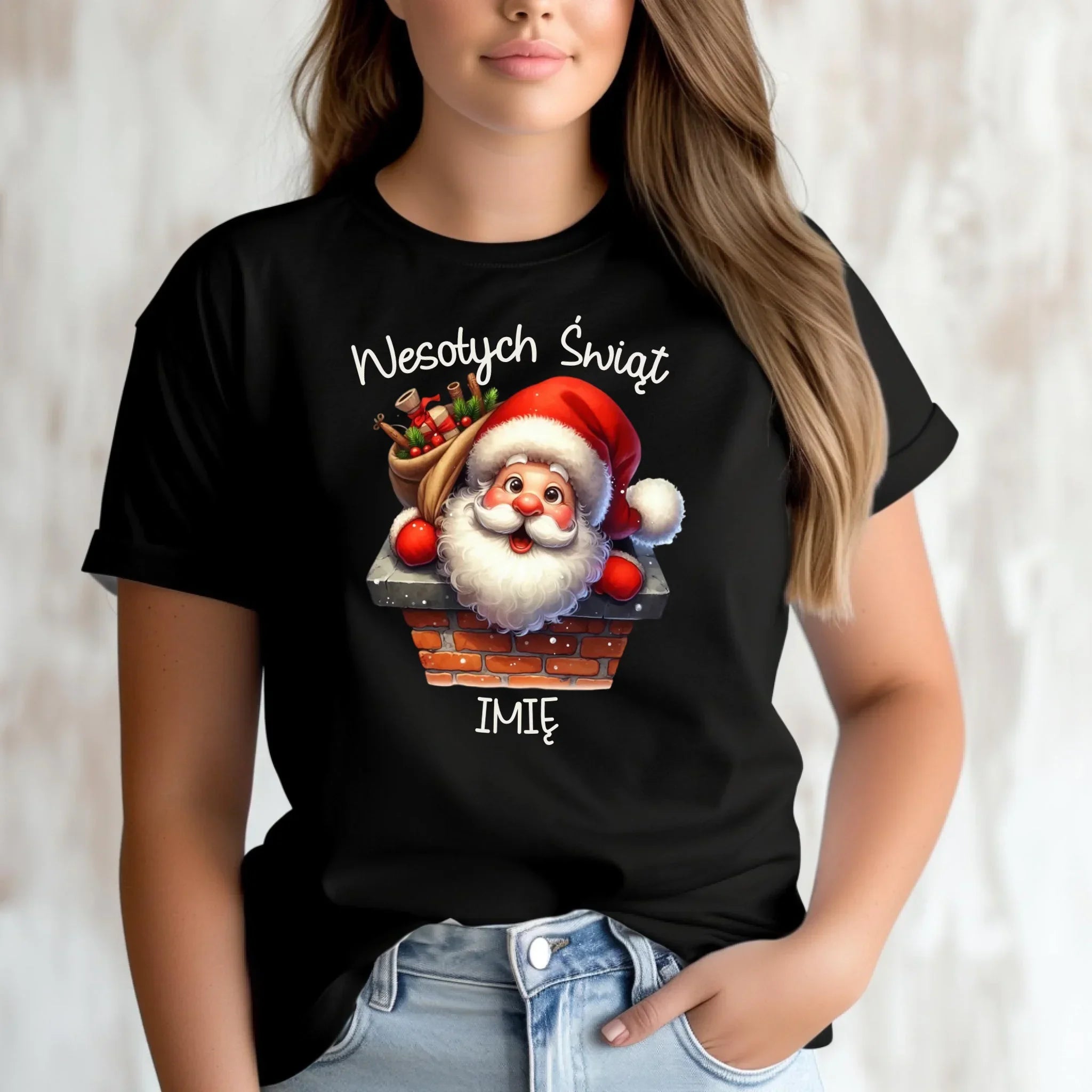 Koszulka damska świąteczna - prezent na Mikołajki Mikołaj - personalizowana BN08 - StoryCups.pl