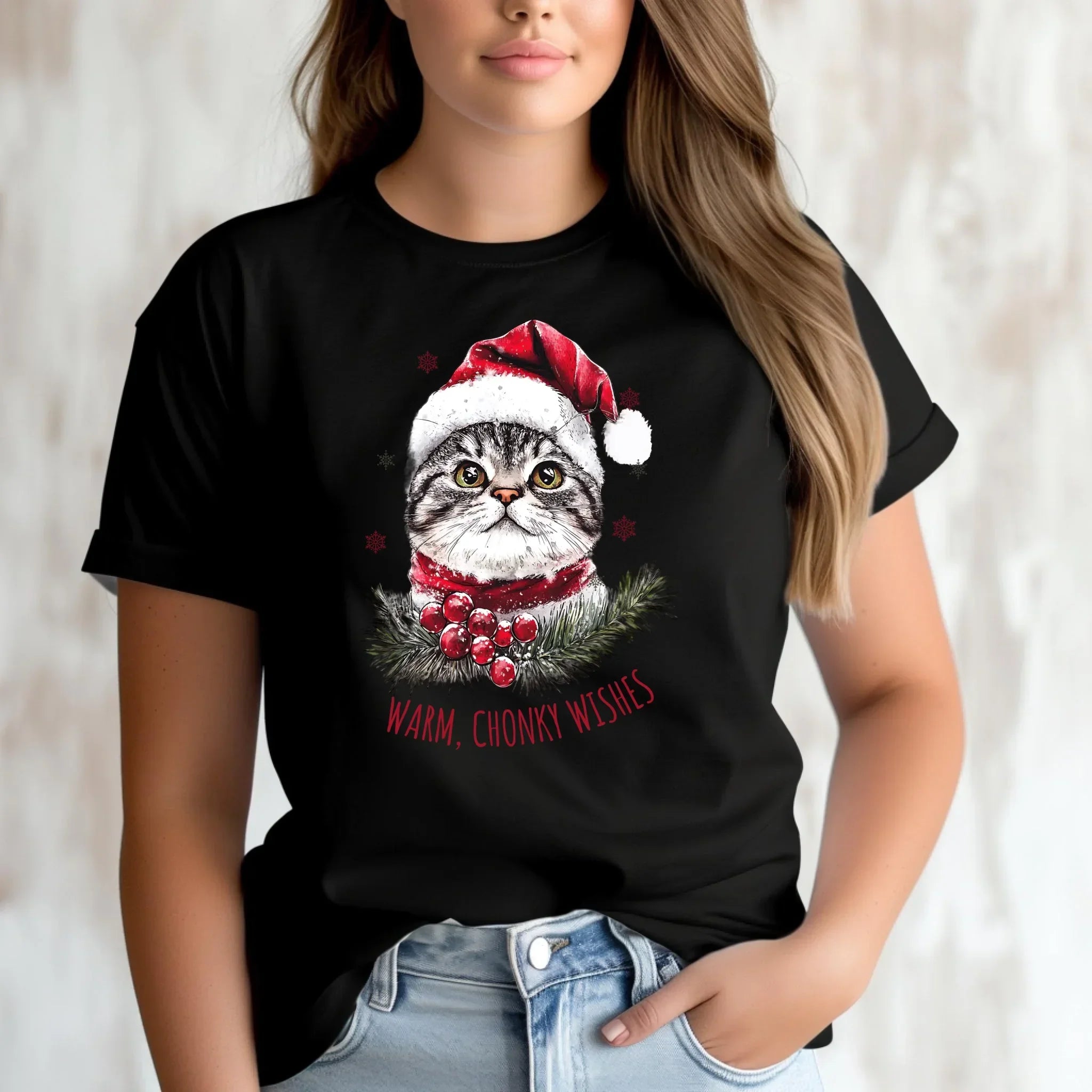 Koszulka damska świąteczna - Warm, Chonky Wishes BN36 - StoryCups.pl