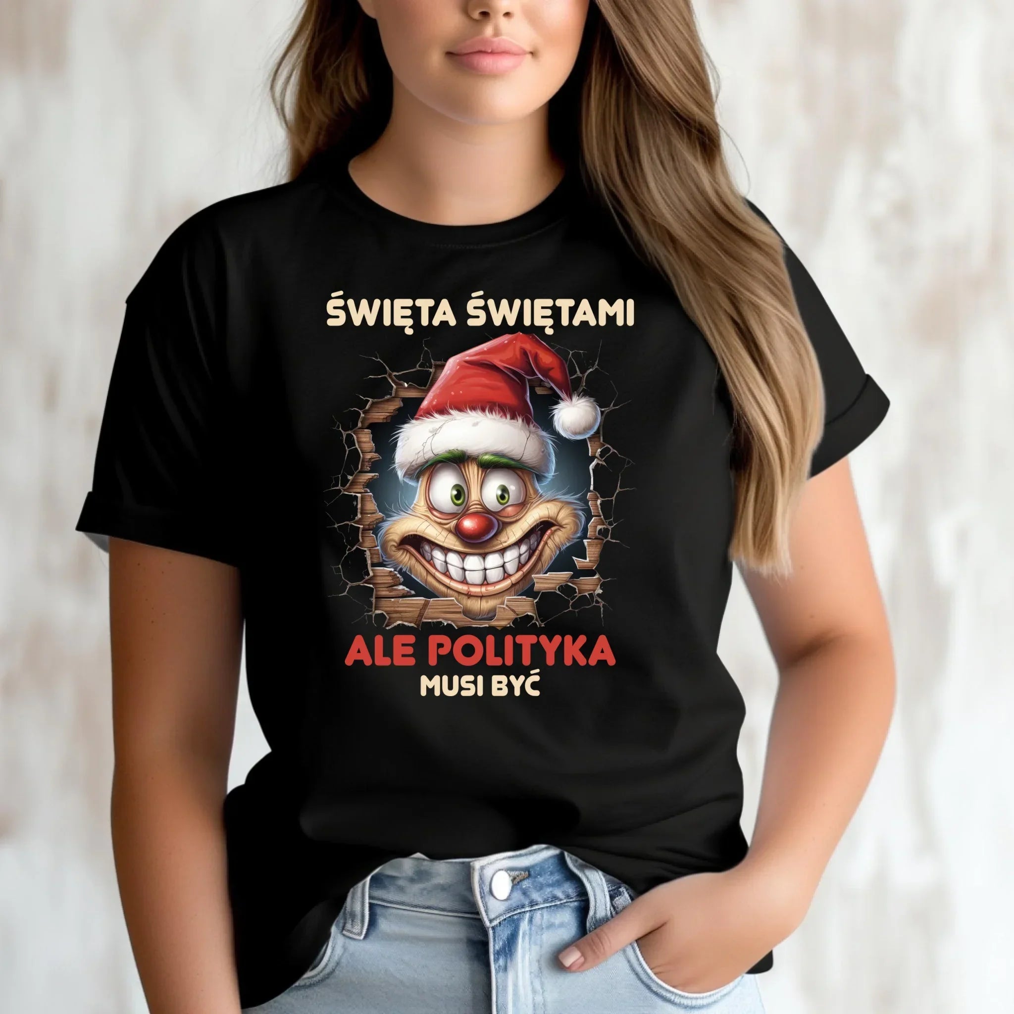 Koszulka damska świąteczna - Święta świętami ale polityka musi być BN102 - StoryCups.pl