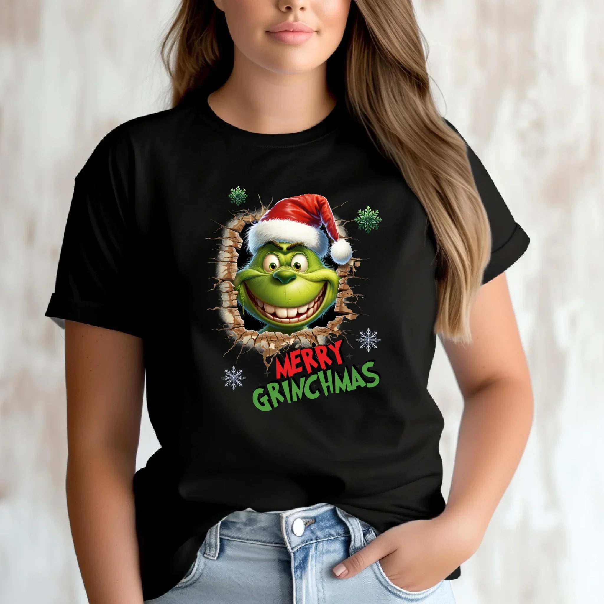 Koszulka damska świąteczna - Grinch - Merry Grinchmas BN113 - StoryCups.pl