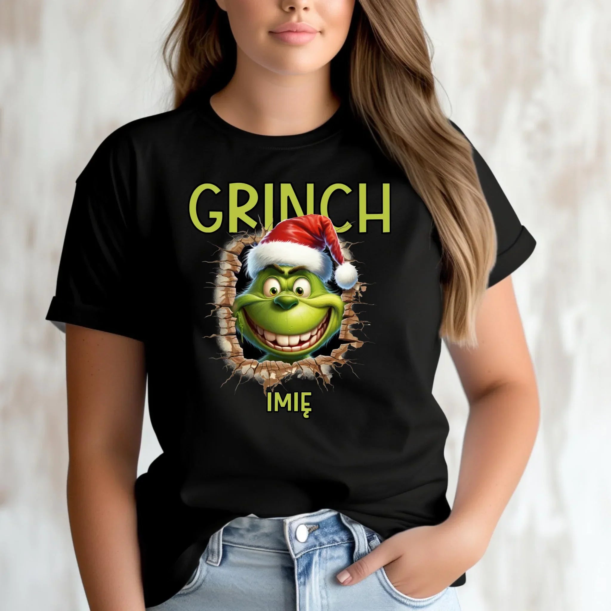Koszulka damska świąteczna - Grinch - personalizowana BN112 - StoryCups.pl