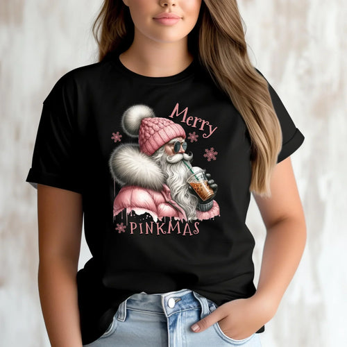 Koszulka damska świąteczna - Różowe Święta - Merry pinkmas BN117 - StoryCups.pl