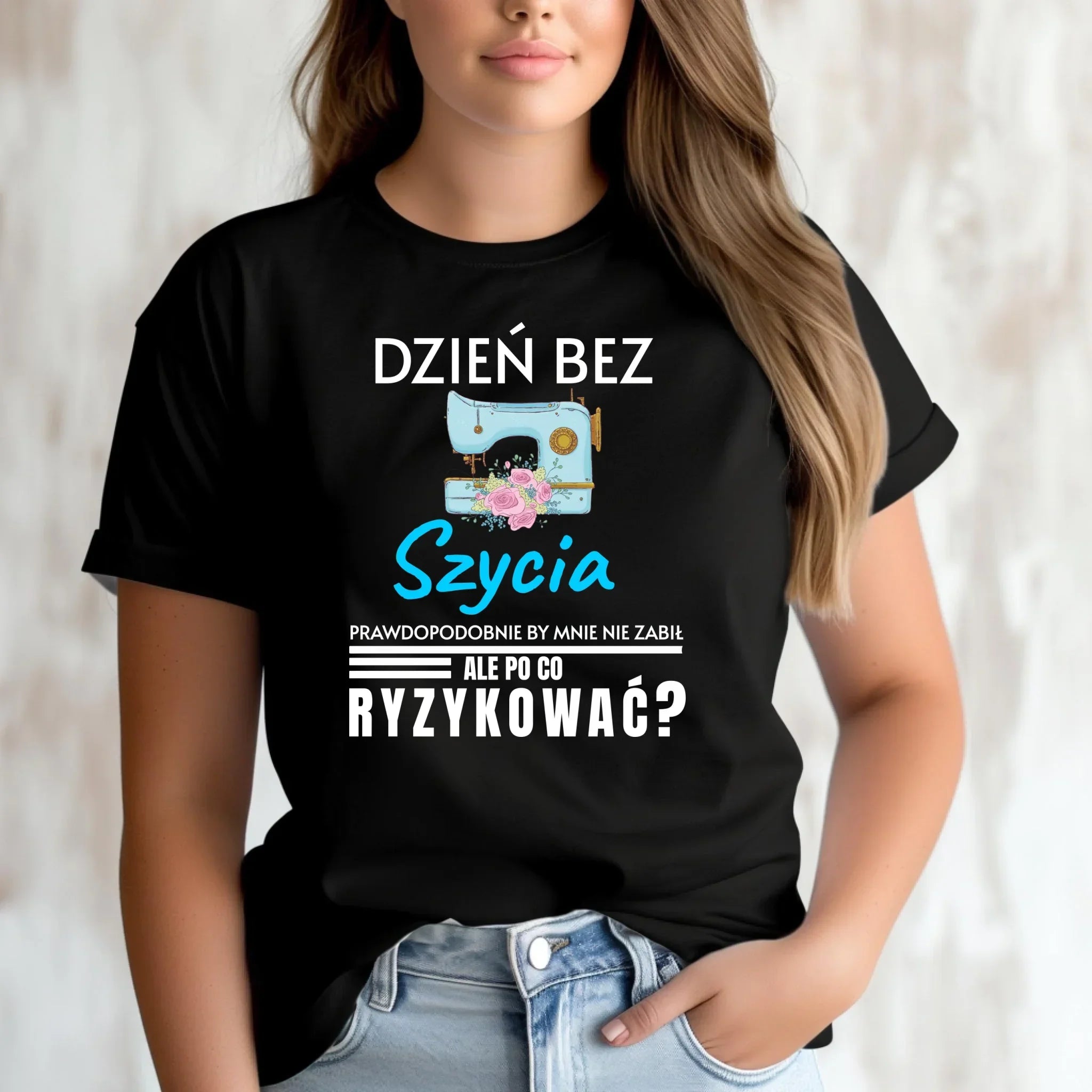Koszulka damska szyciowa dla krawcowej - Dzień bez szycia HS24 - StoryCups.pl