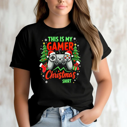 Koszulka damska świąteczna - prezent dla gracza - Gamer Christmas T-shirt BN135 - StoryCups.pl