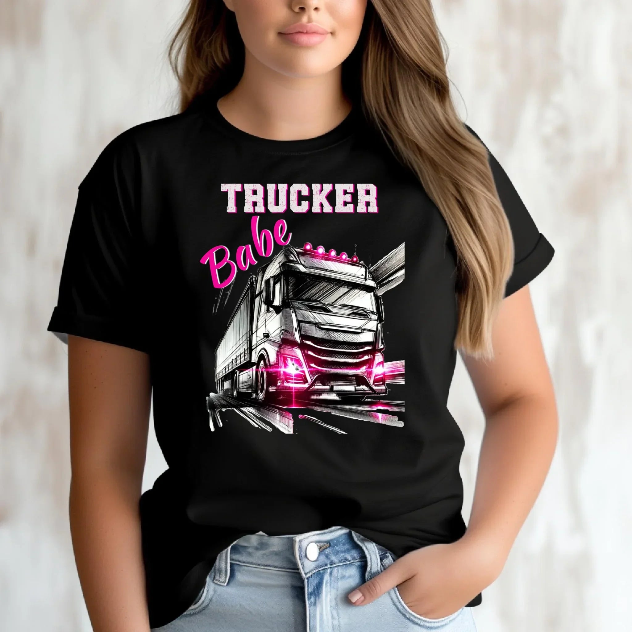 Koszulka damska - kierowca ciężarówki - Trucker Babe ZKT13 - StoryCups.pl