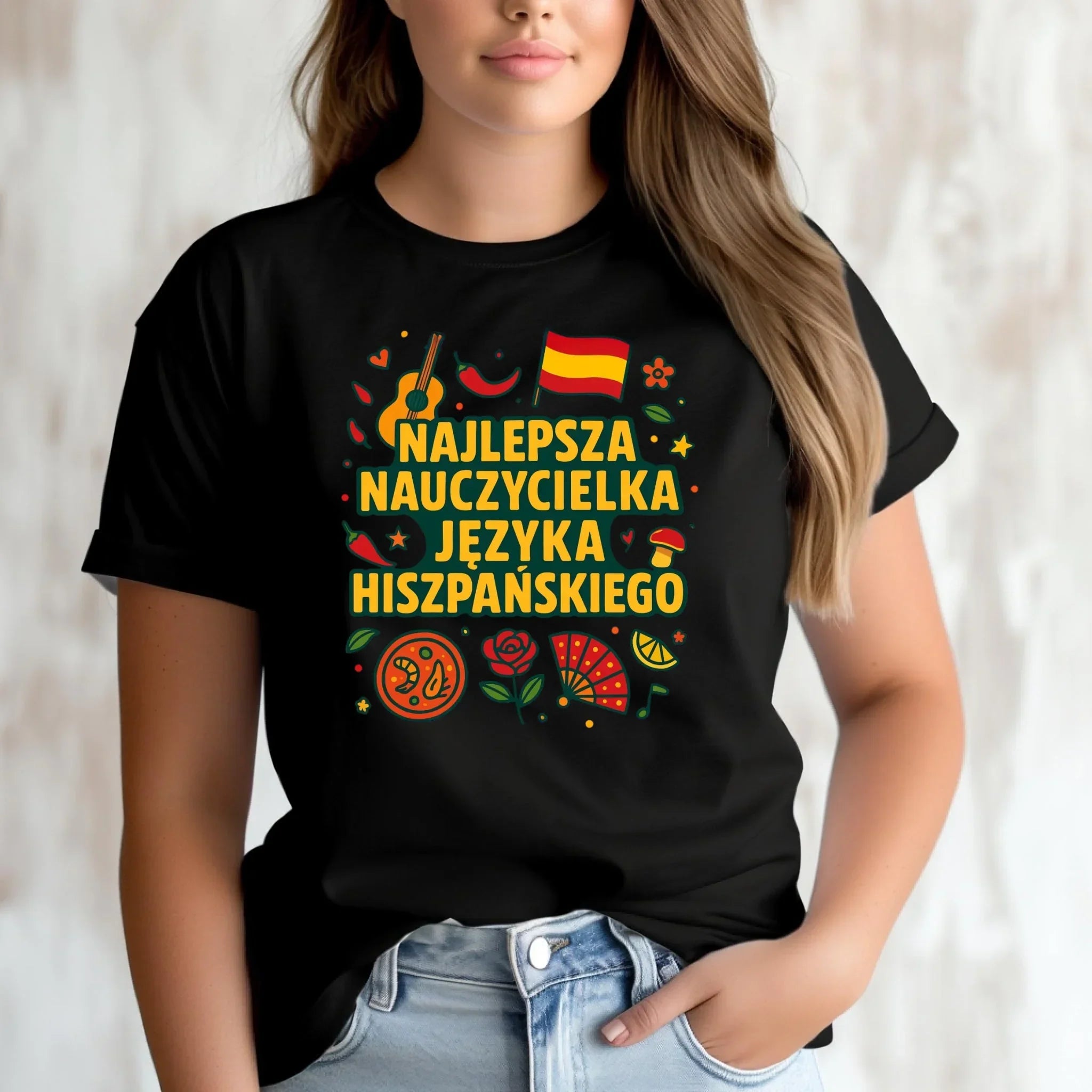 Koszulka damska dla nauczycielki - Najlepsza nauczycielka hiszpańskiego N55 - StoryCups.pl