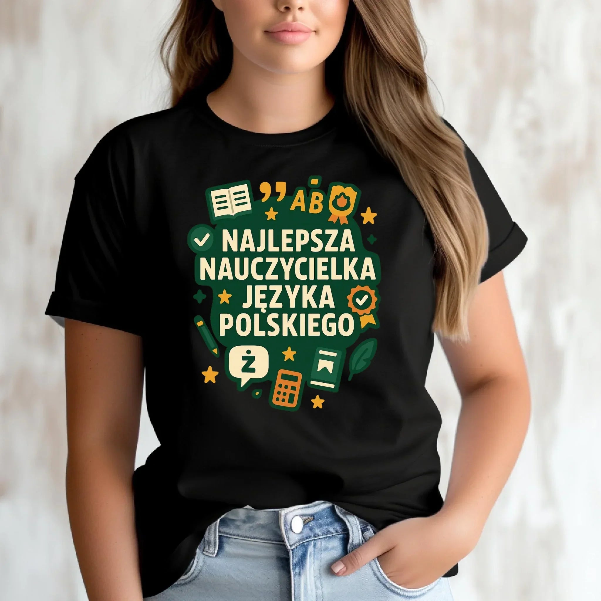 Koszulka damska dla nauczycielki - Najlepsza nauczycielka języka polskiego N75 - StoryCups.pl