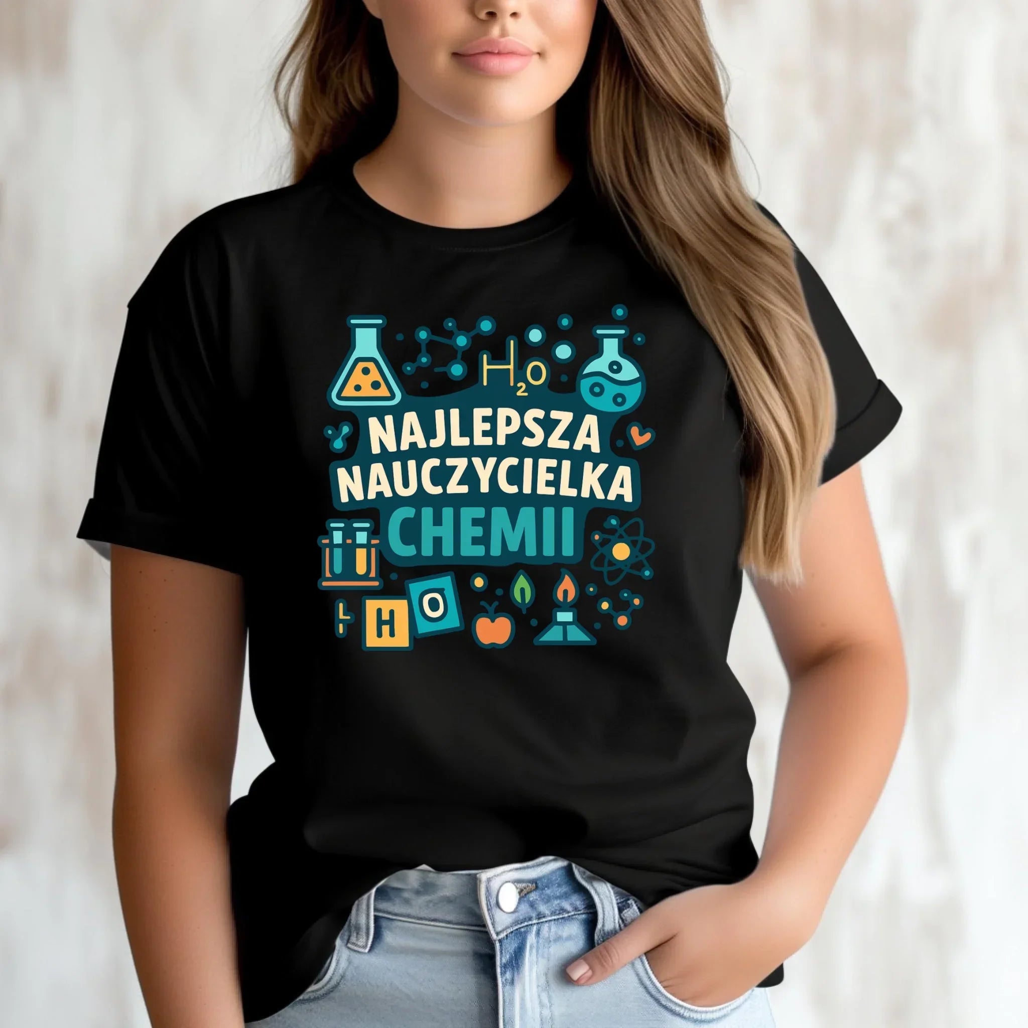 Koszulka damska dla nauczycielki - Najlepsza nauczycielka chemii N44 - StoryCups.pl
