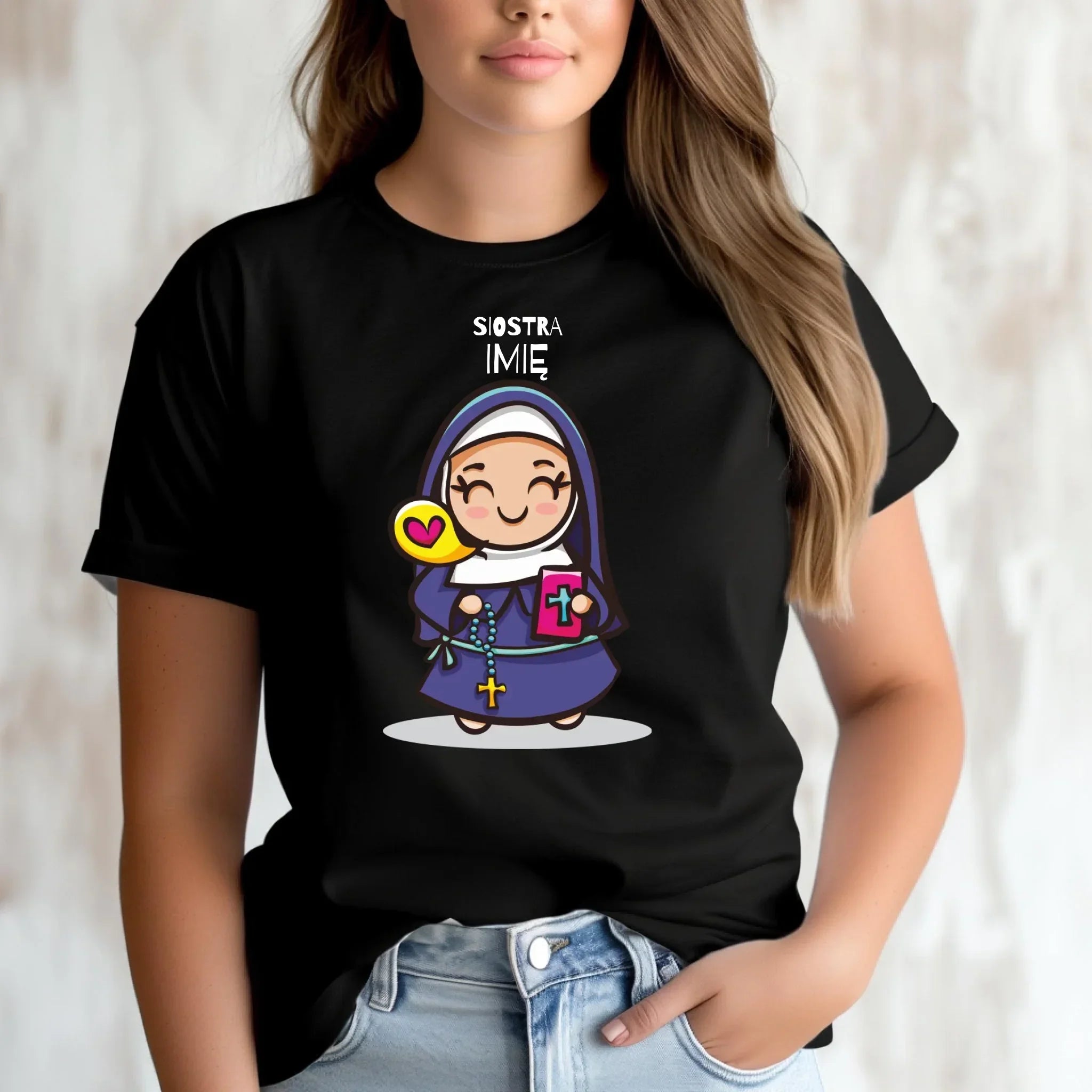 Koszulka damska dla siostry zakonnej - personalizowana N30 - StoryCups.pl