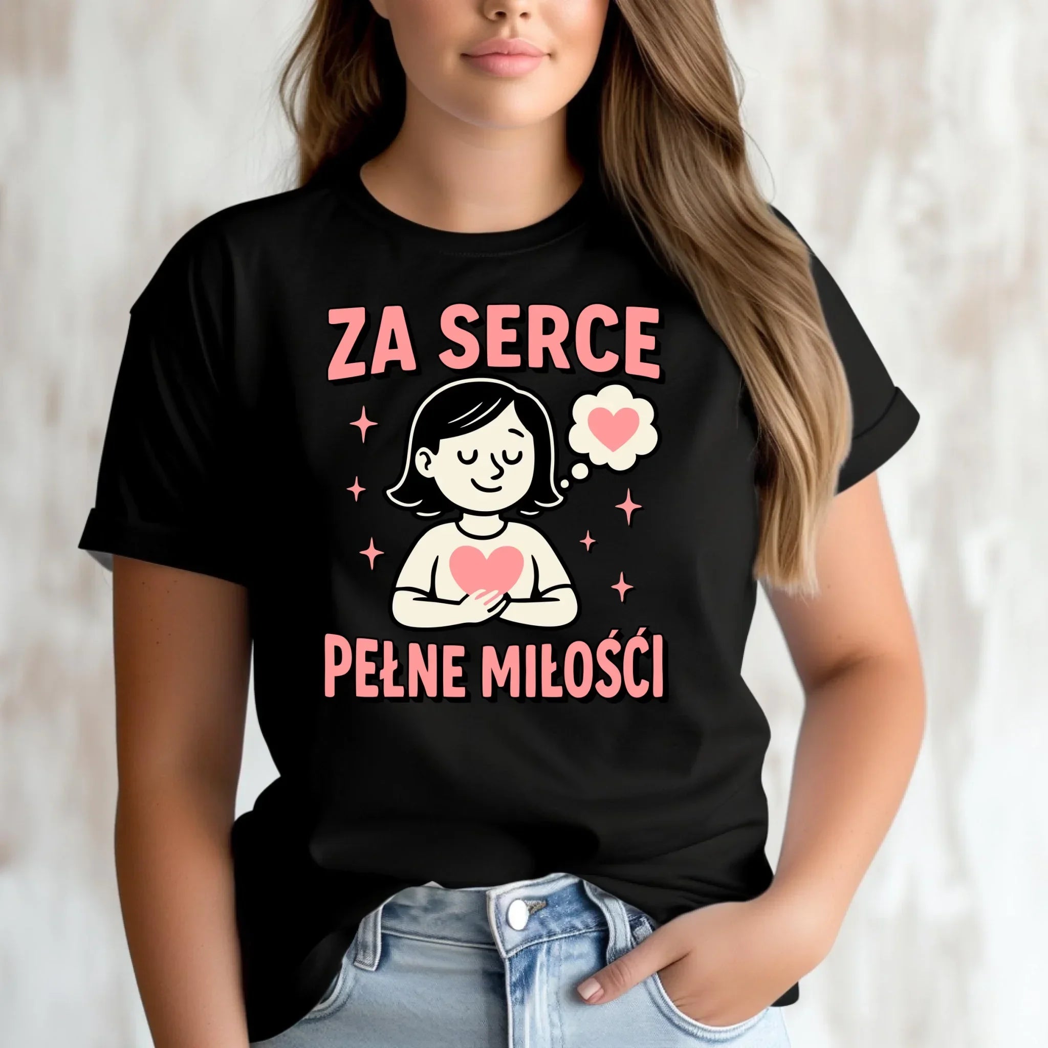 Koszulka damska dla nauczycielki - przedszkolanki - Za serce pełne miłości N17 - StoryCups.pl