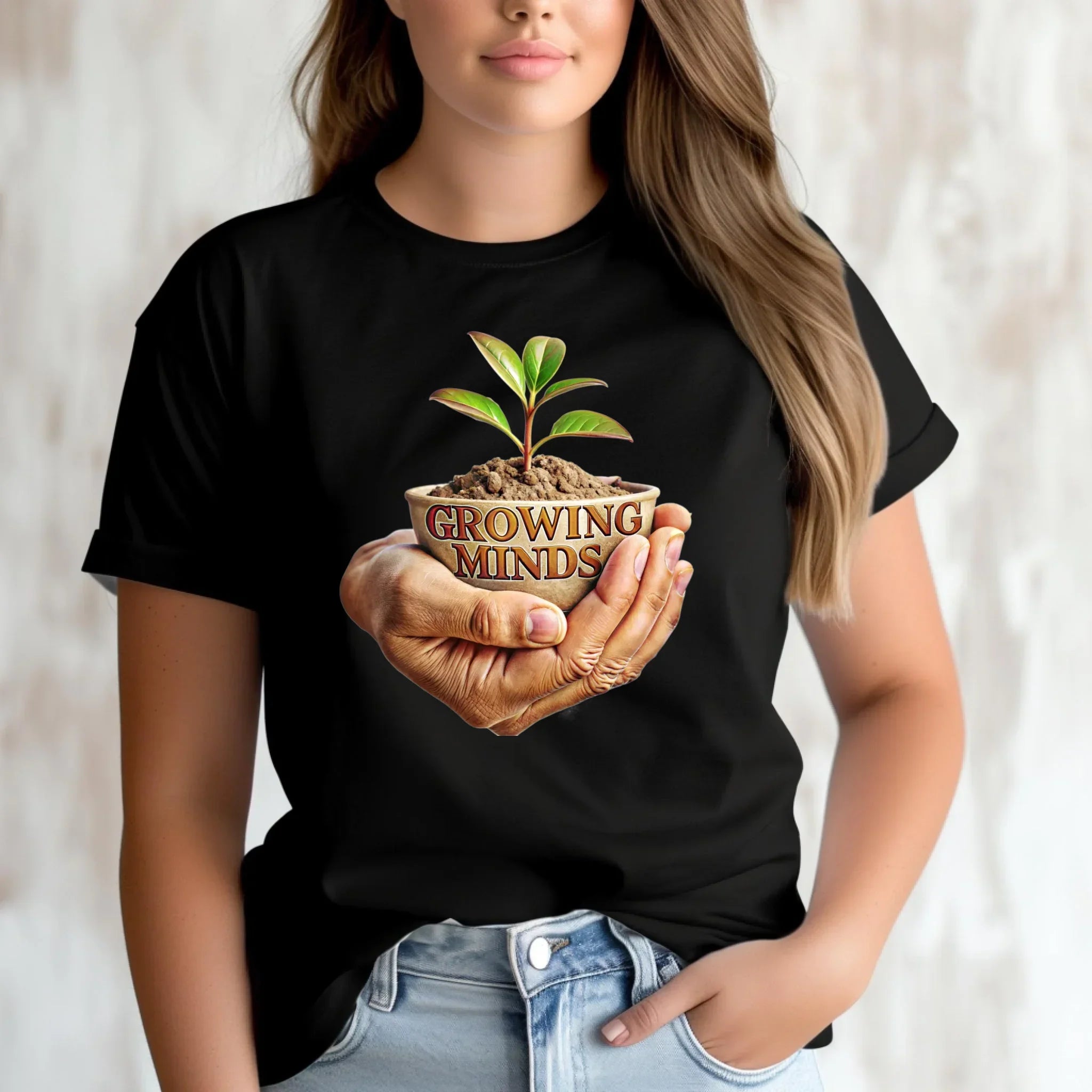 Koszulka damska dla nauczycielki - Growing minds N15 - StoryCups.pl