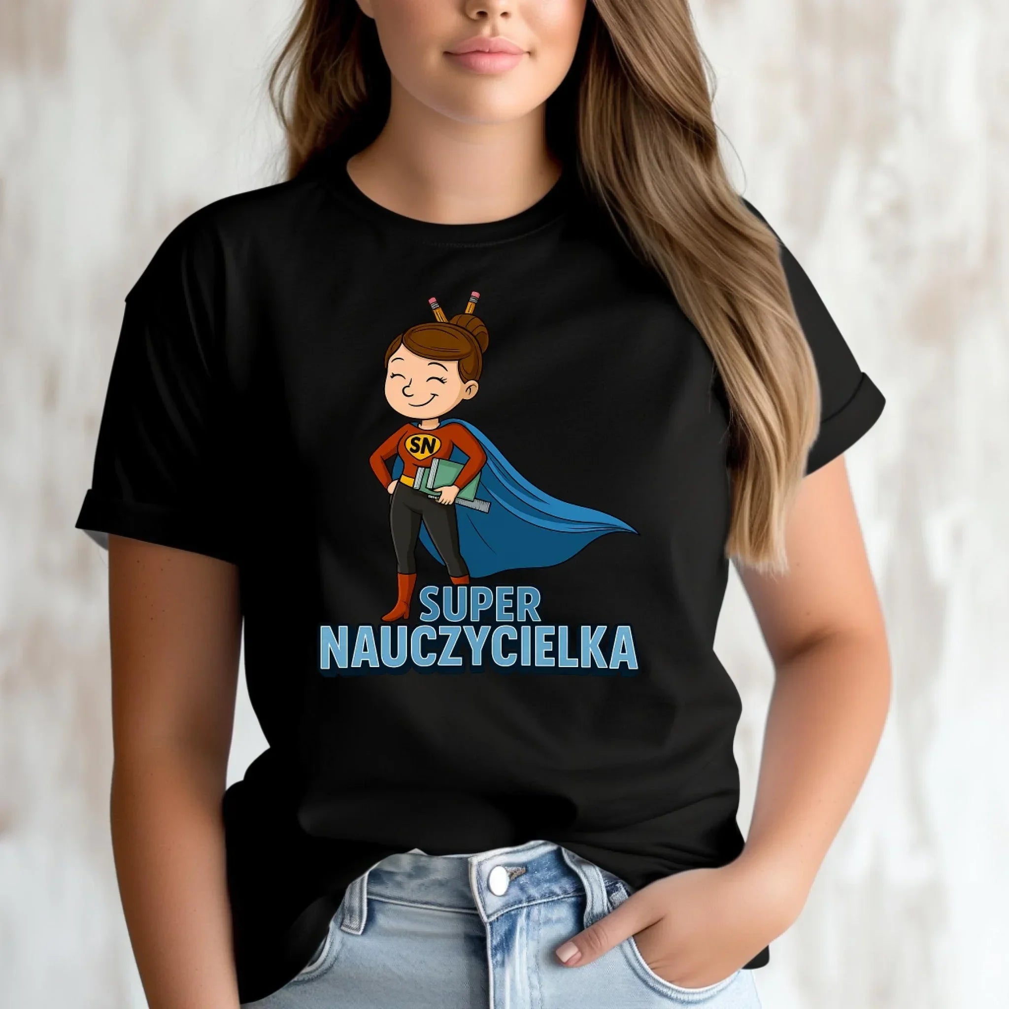 Koszulka damska dla nauczycielki - Super nauczycielka N08 - StoryCups.pl